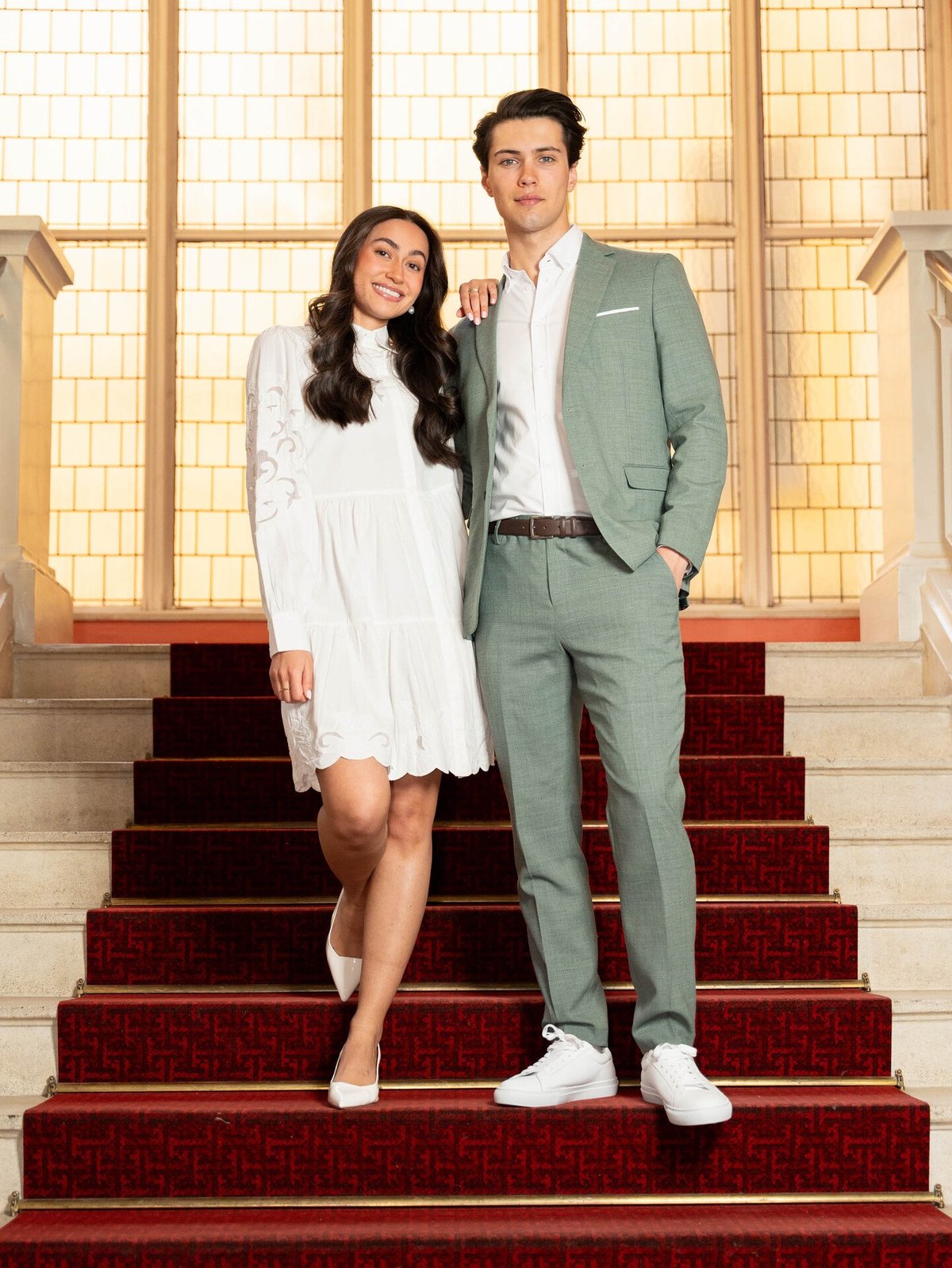 Y.A.S Zimia Long Sleeve Shirt Dress Star White