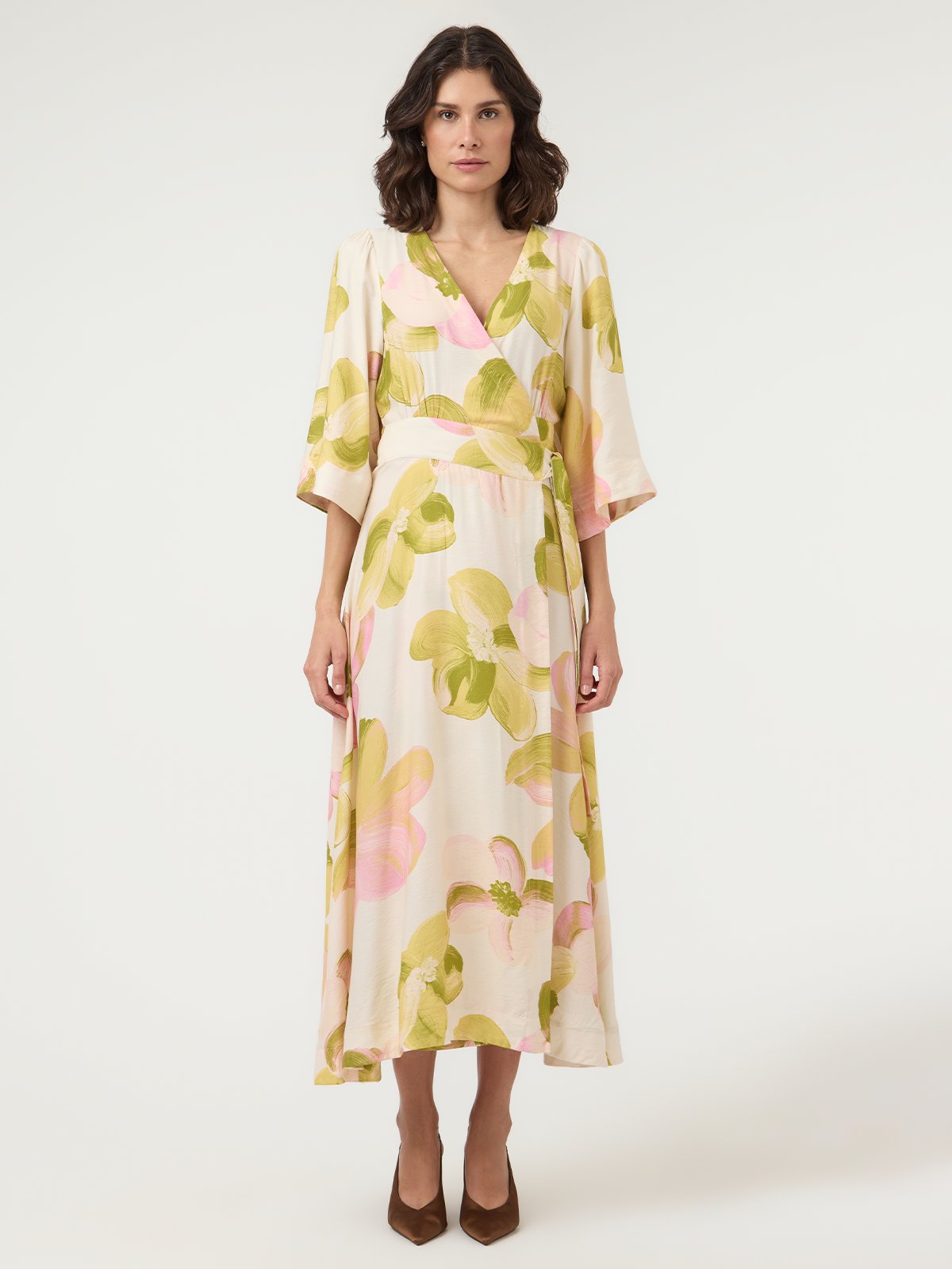 Y.A.S Marga 3/4 Wrap Long Dress Pristine