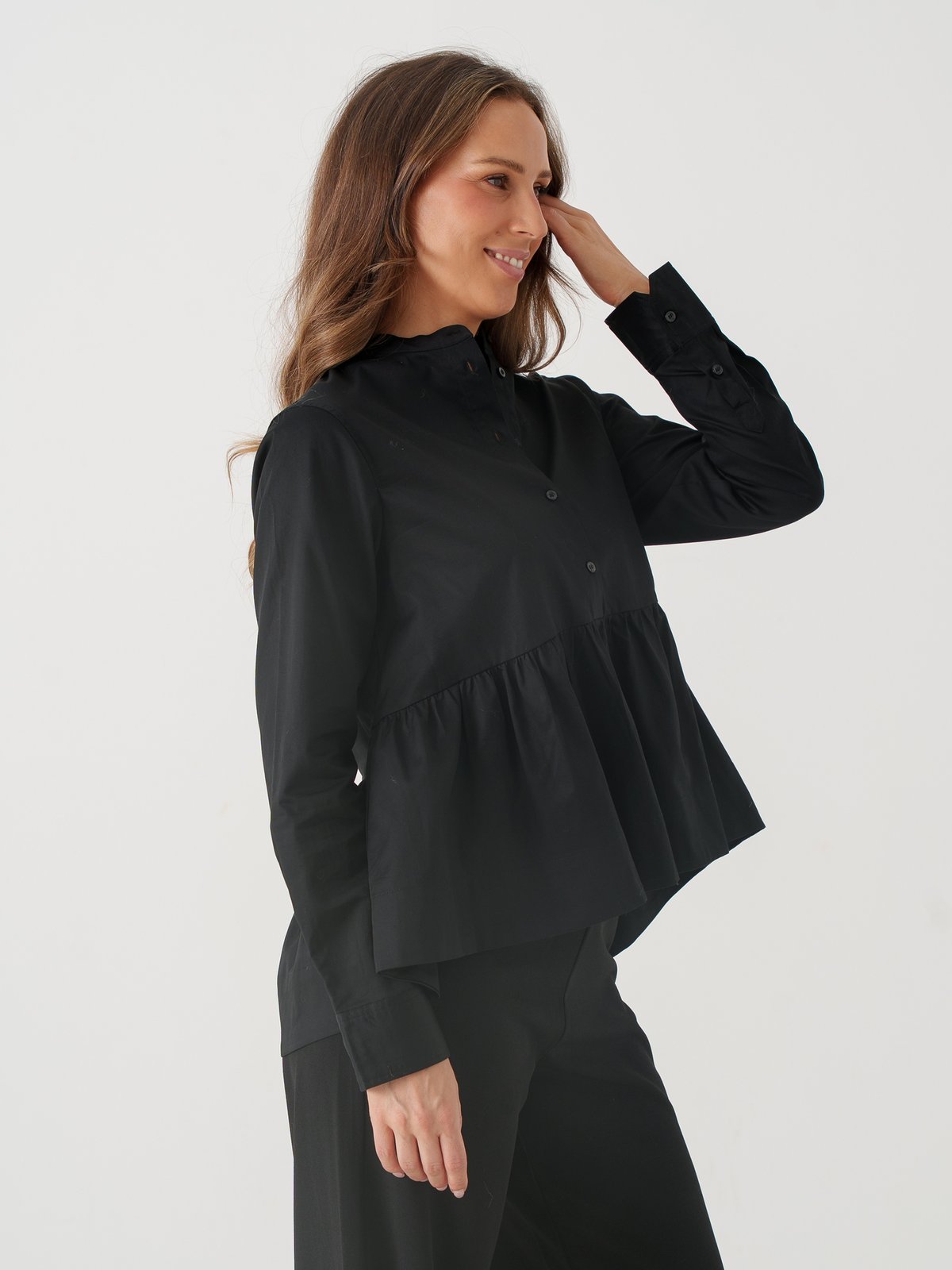 Y.A.S Salsy Long Sleeve Shirt S Black