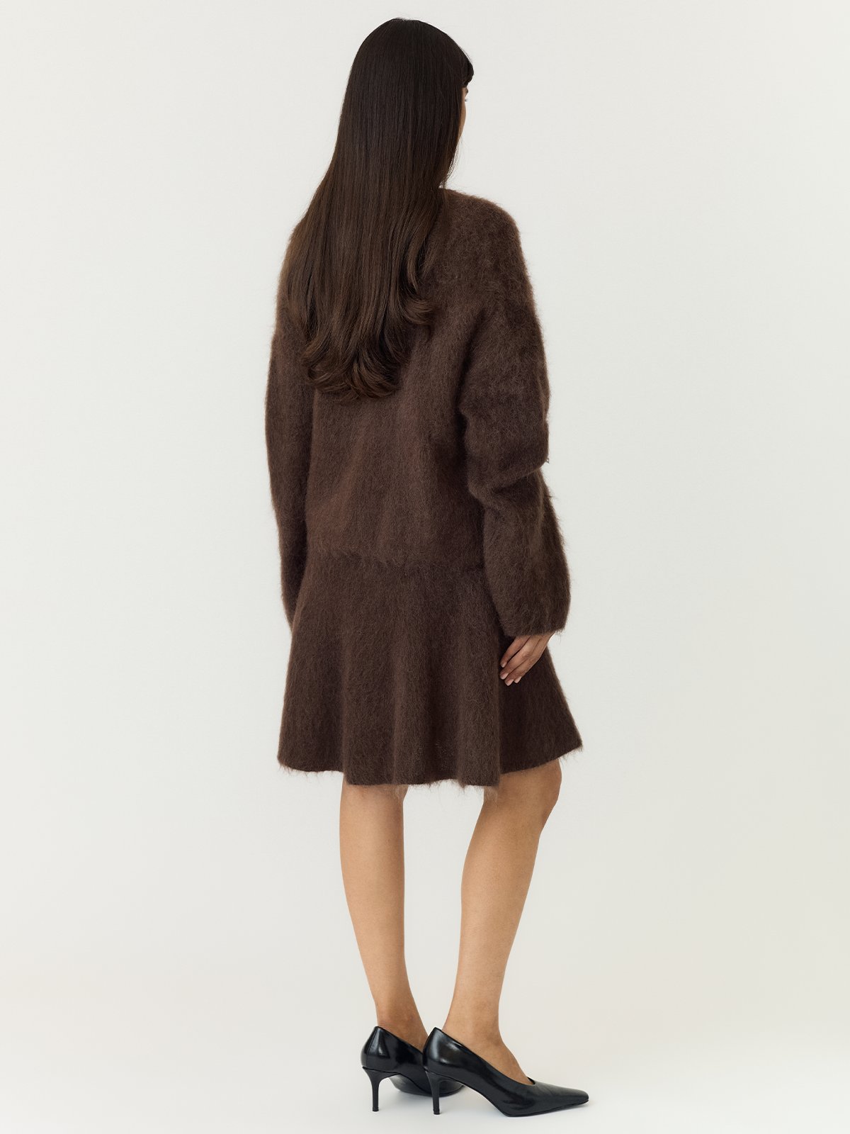 Y.A.S Tilde Long Sleeve Mohair Blend Pullover Mole