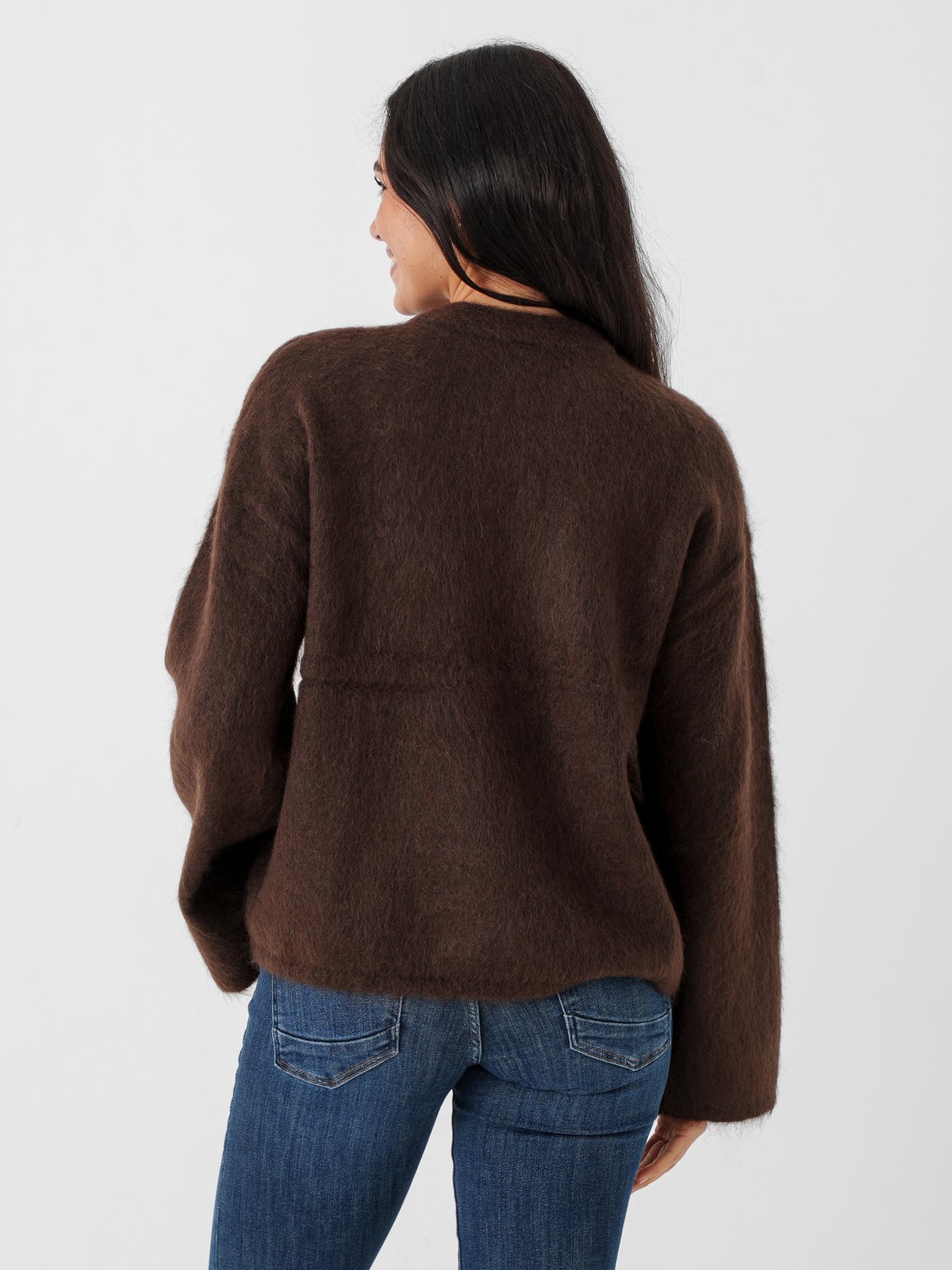 Y.A.S Tilde Long Sleeve Mohair Blend Pullover Mole