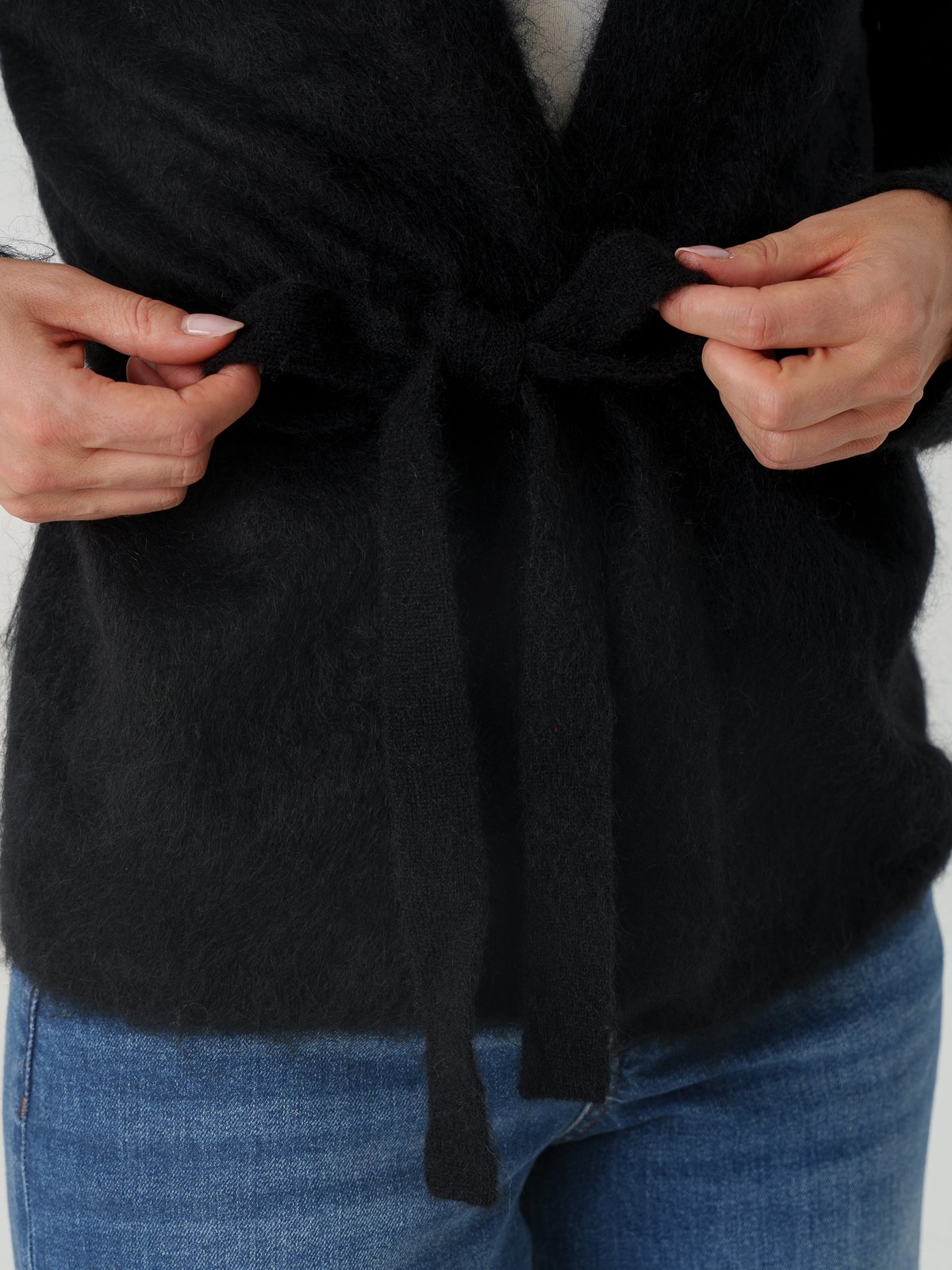 Y.A.S Tilde Long Sleeve Belt Knit Cardigan Black