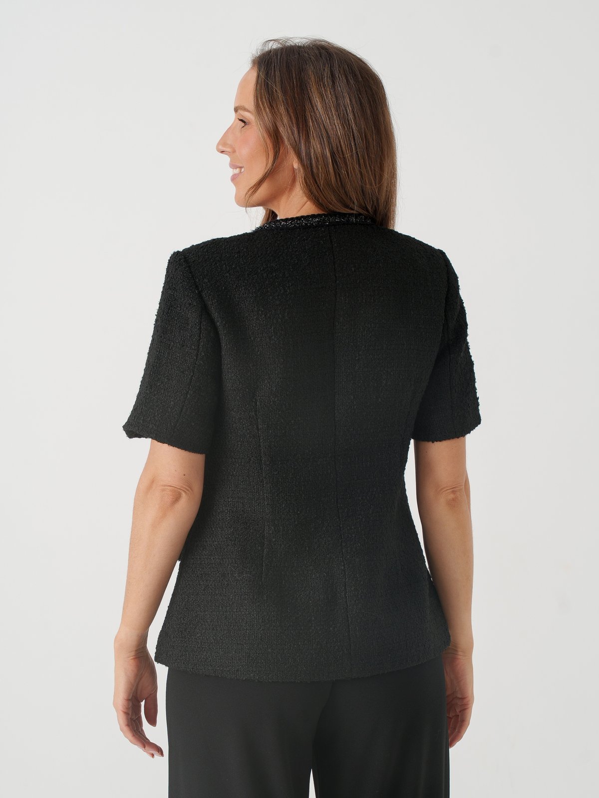 Y.A.S Selina Short Sleeve Blazer Jacket Black