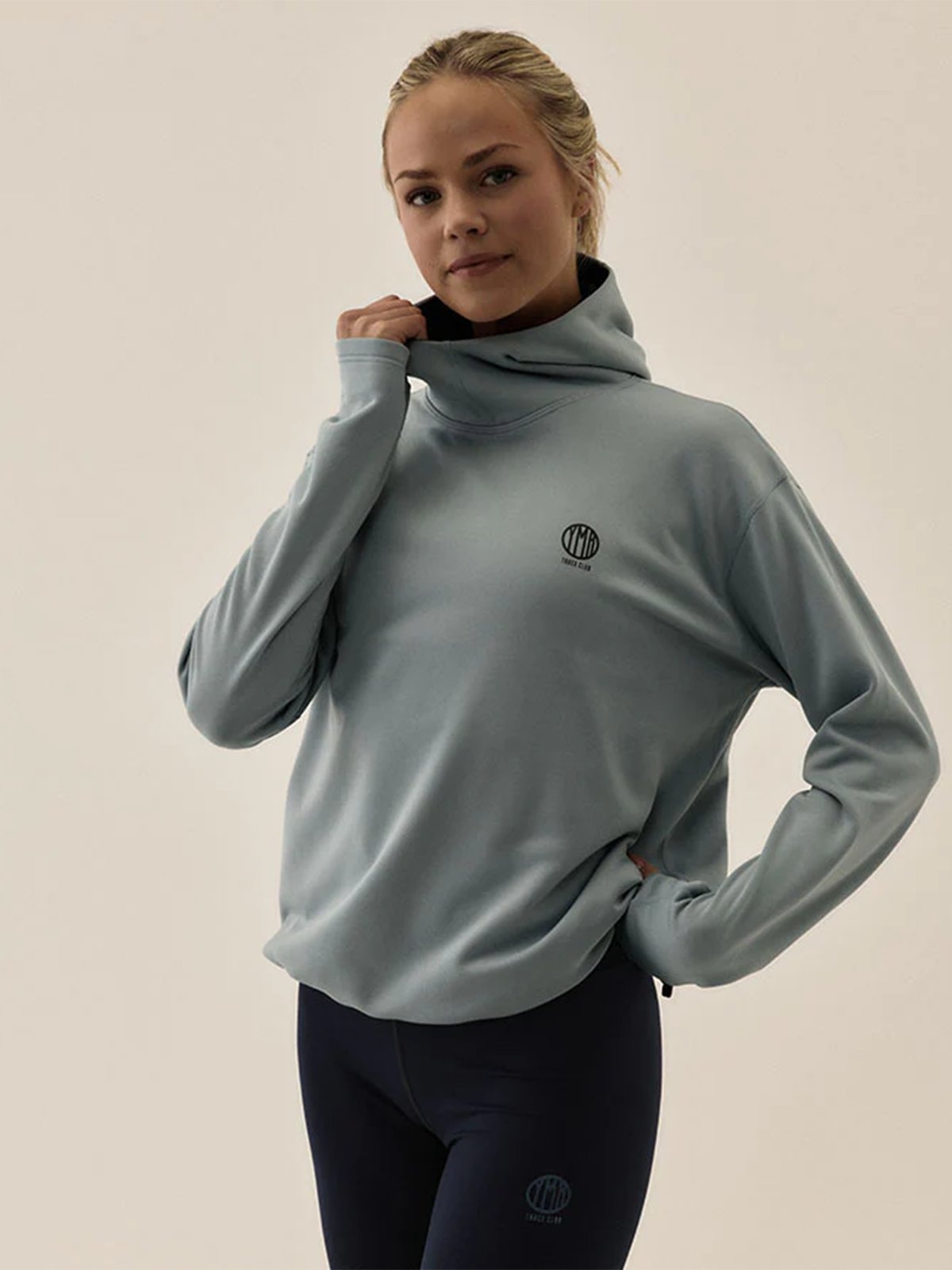 YMR Track Club Åsunden Ladies Oversized Hoodie Stone Blue