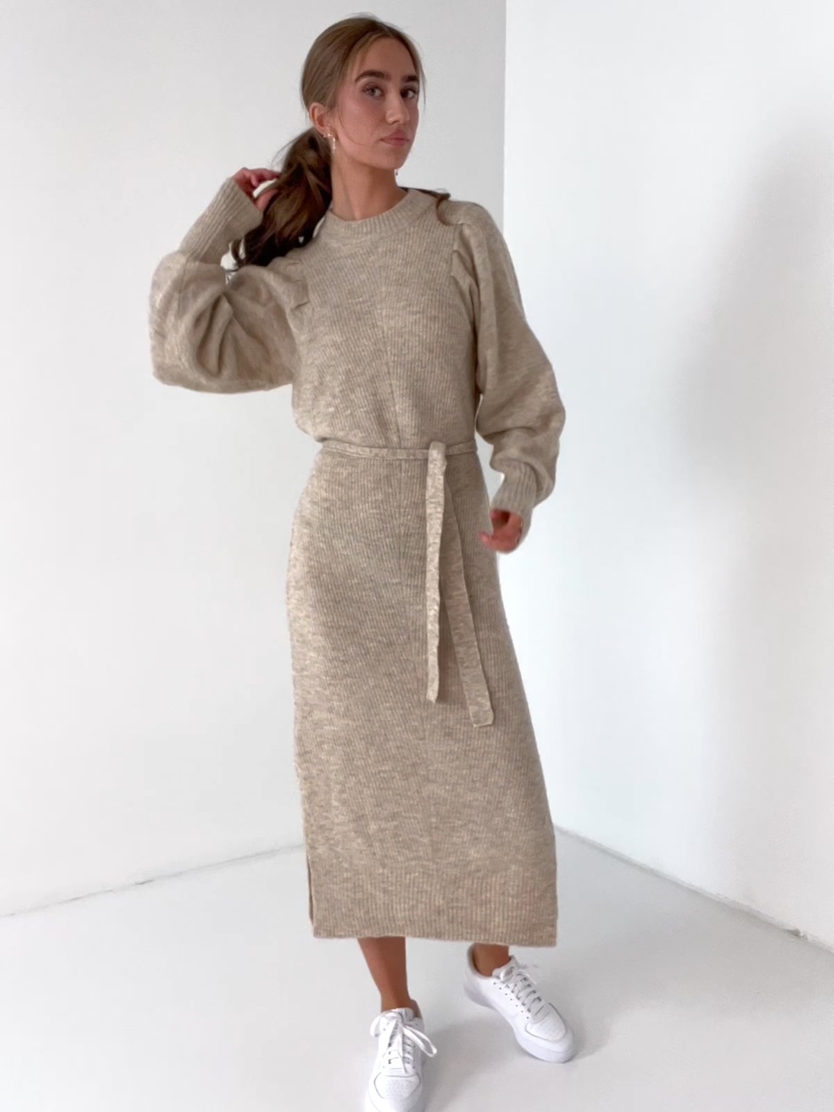 Ichi Jordan Dress Oatmeal Melange