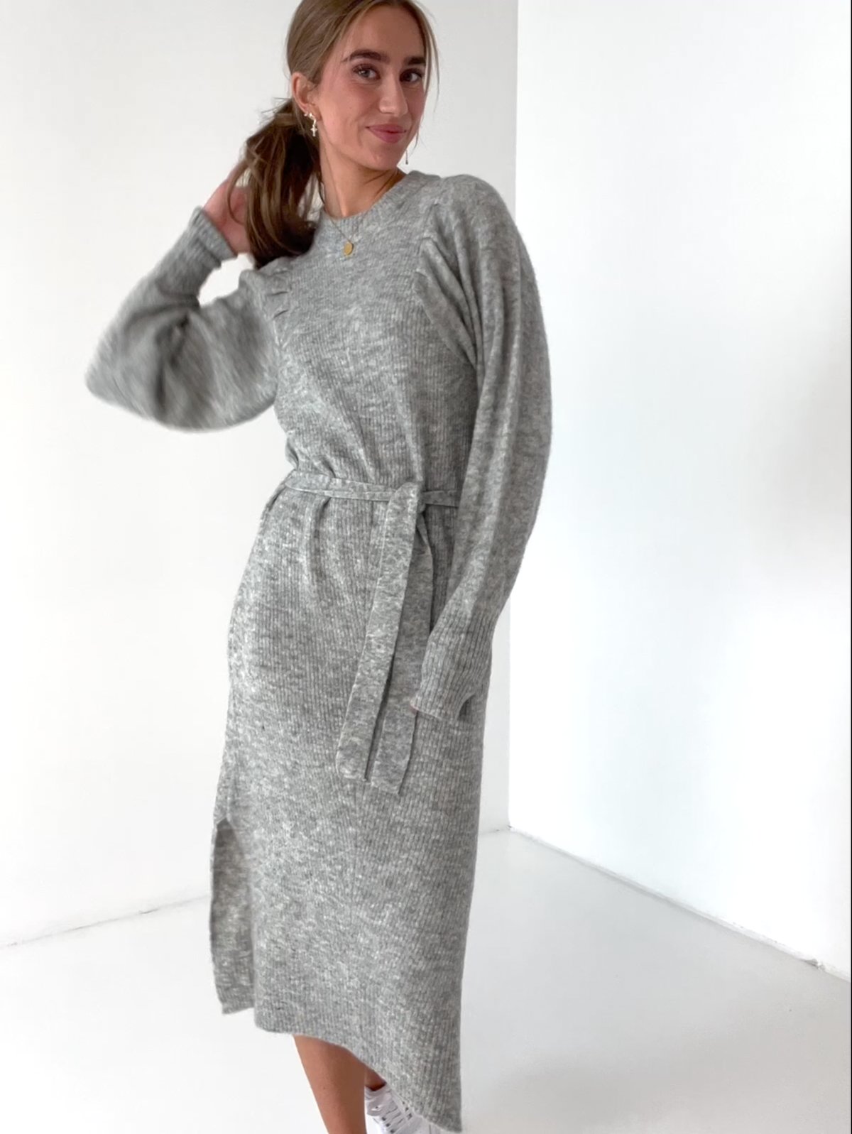 Ichi Jordan Dress Grey melange