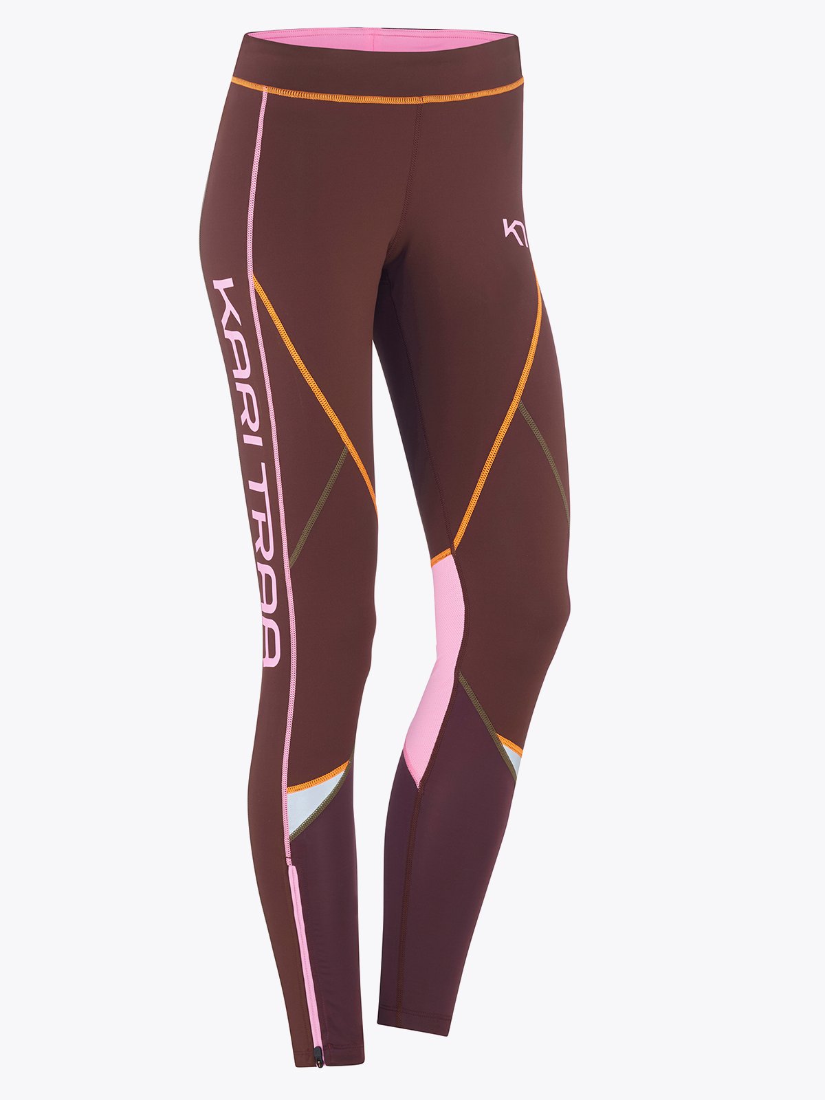 Kari Traa Louise Tights Burgunder med lyserosa detaljer