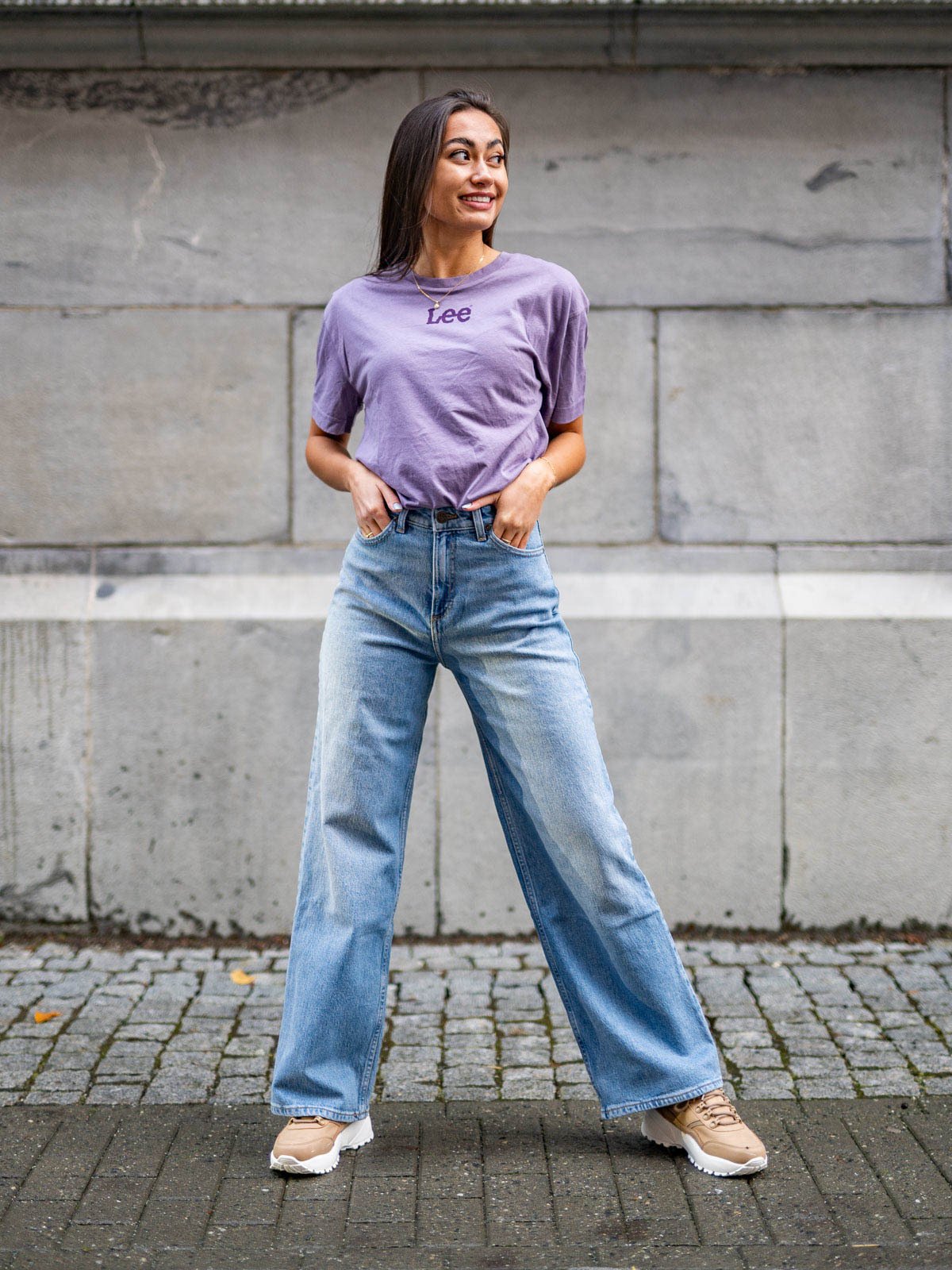 Lee Relaxed Crew Tee Washed Purple