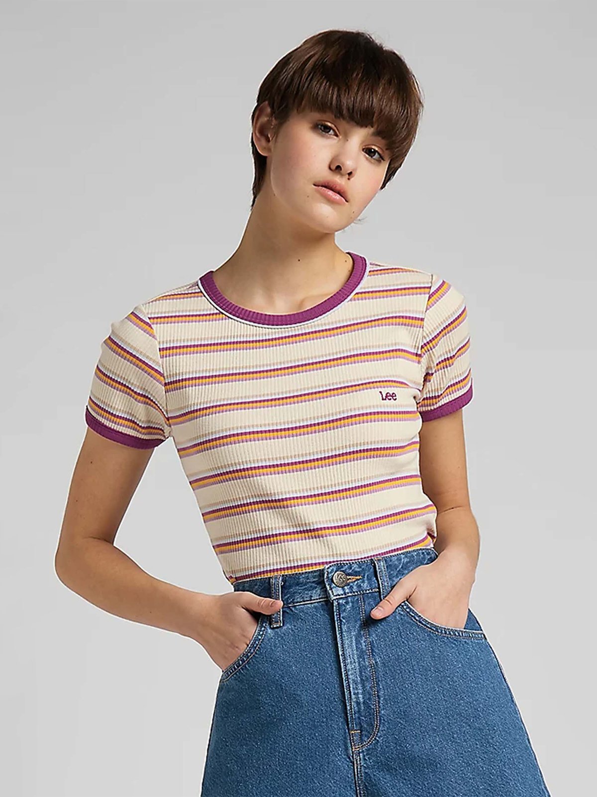 Lee Ribbed Tee Golden Beam