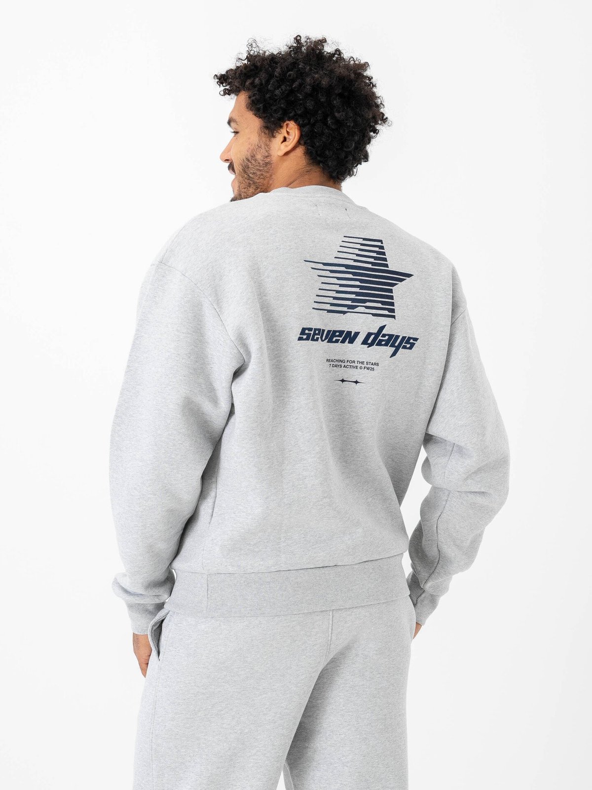 7 DAYS Active Organic Graphic Regular Crewneck Heather Grey