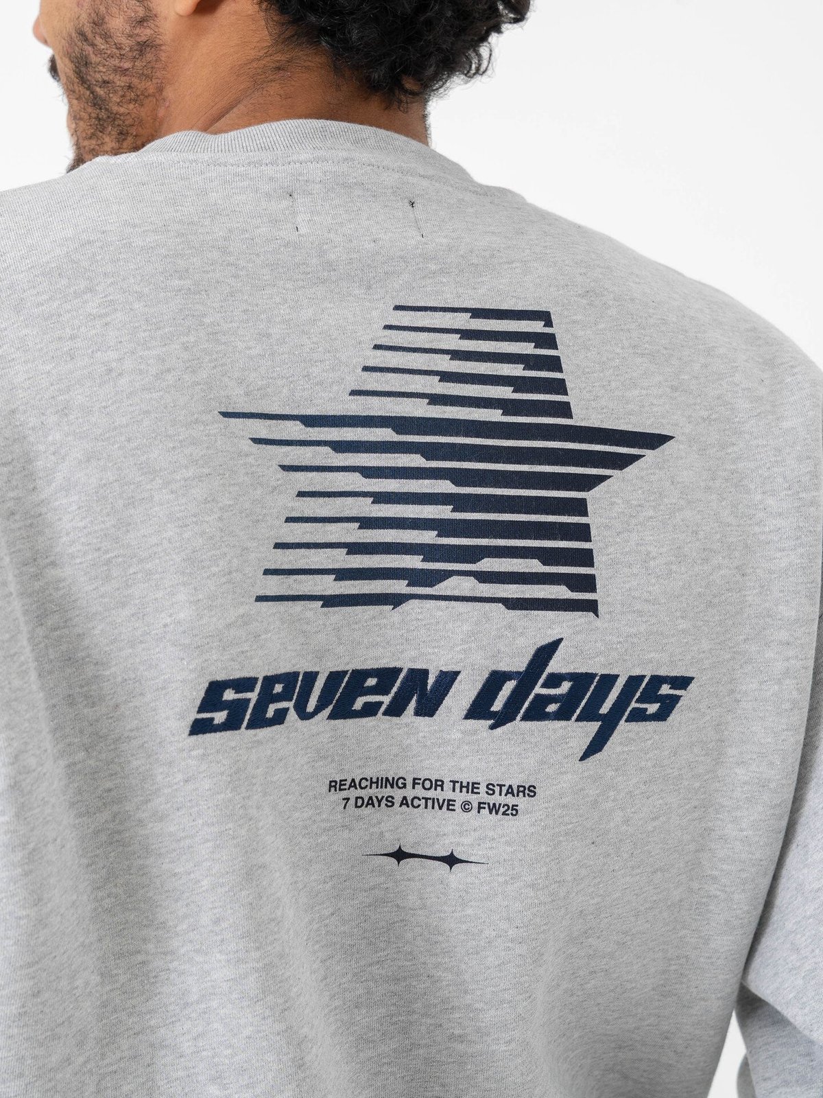7 DAYS Active Organic Graphic Regular Crewneck Heather Grey
