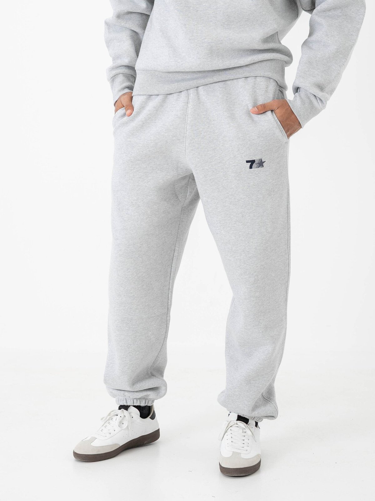 7 DAYS Active Organic Graphic Regular Sweatpants Heather Grey