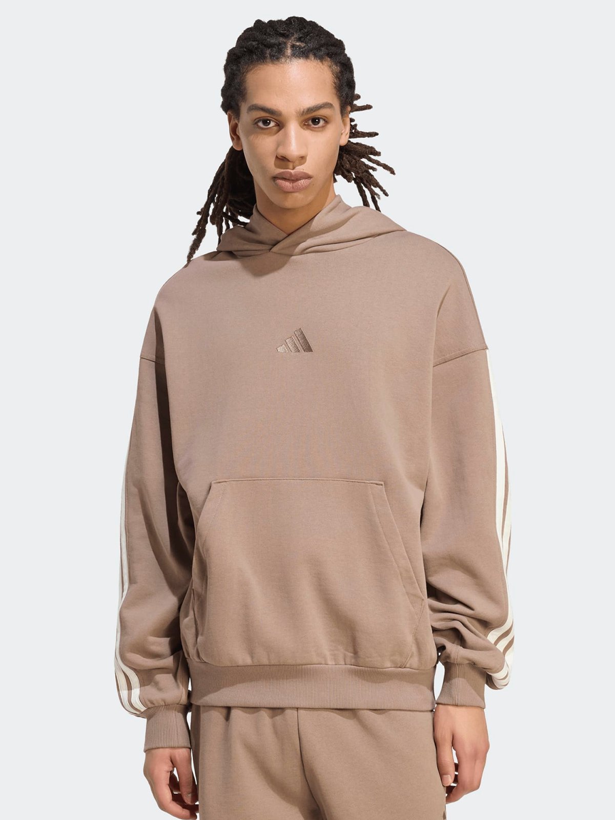 adidas Kit 3-Stripes Hoodie Beige