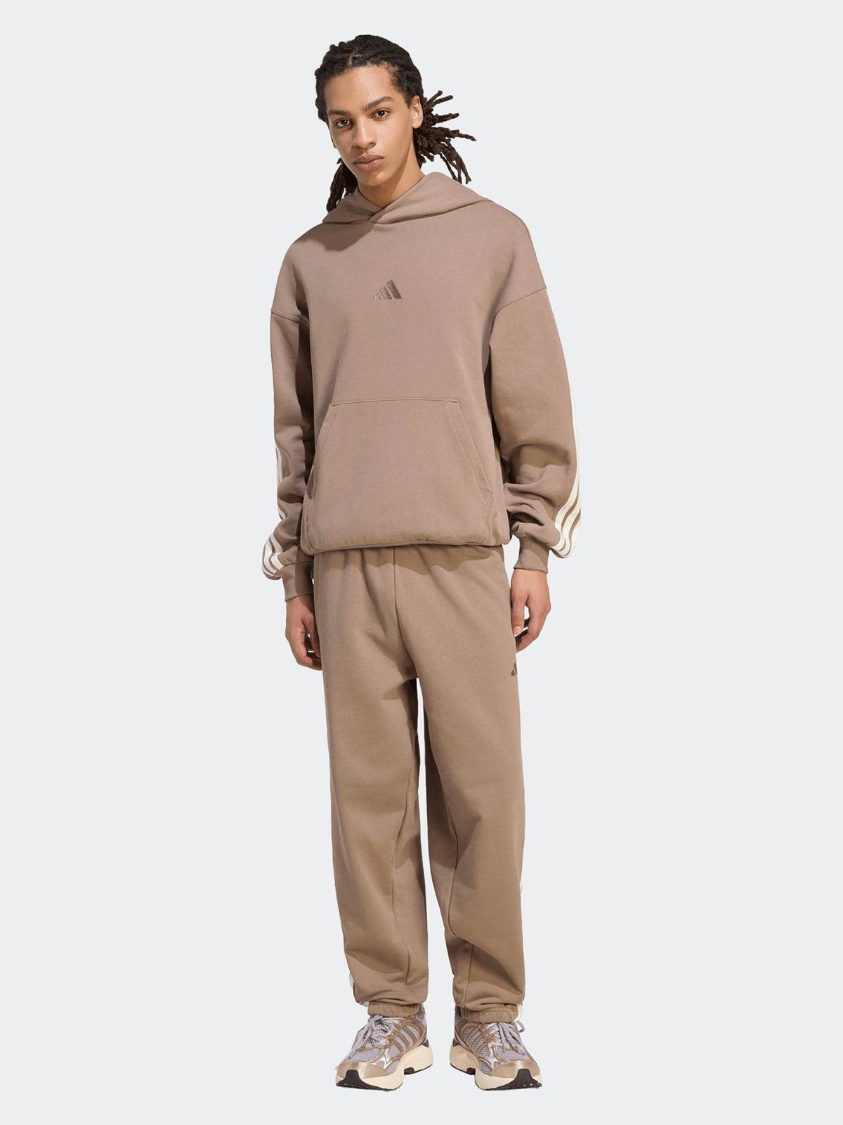 adidas Kit 3-Stripes Hoodie Beige