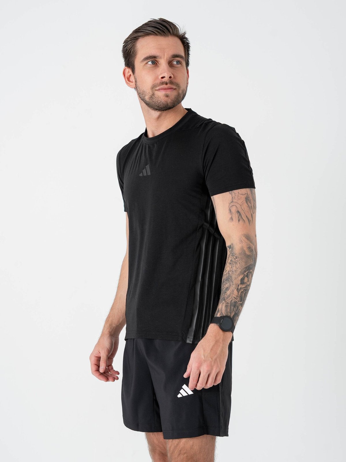 adidas Designed for Training 3-Stripes Tee Black