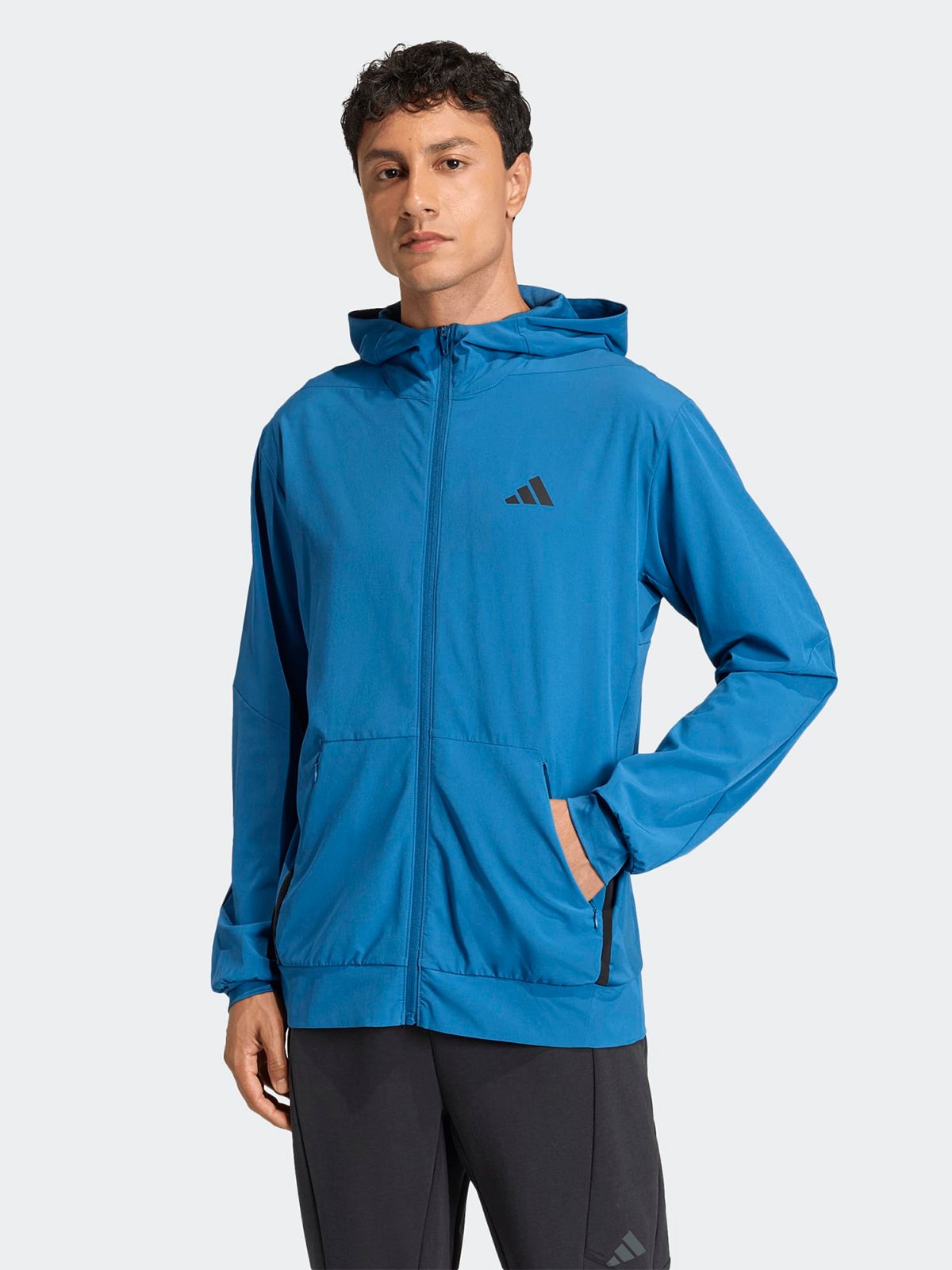 adidas Designed for Training Hybrid Full-Zip Hoodie Blå