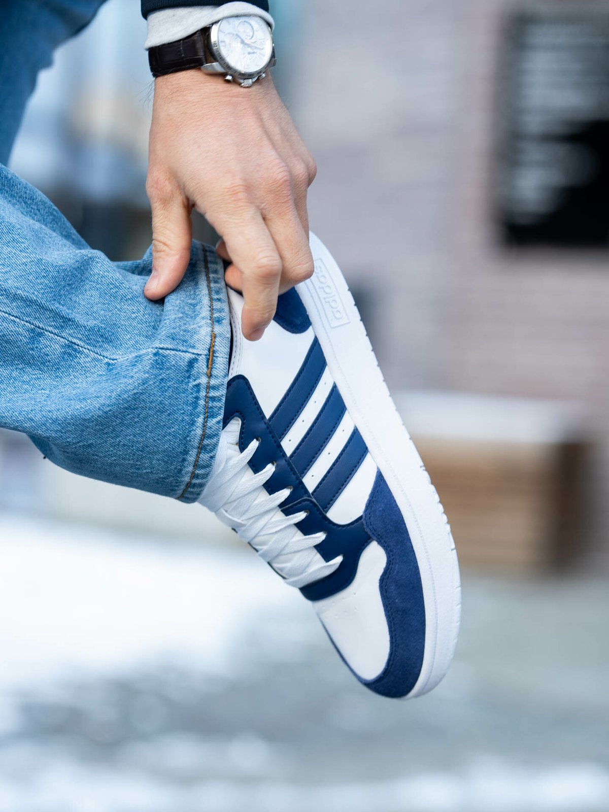 adidas Hoops 3.0 Mid Blå