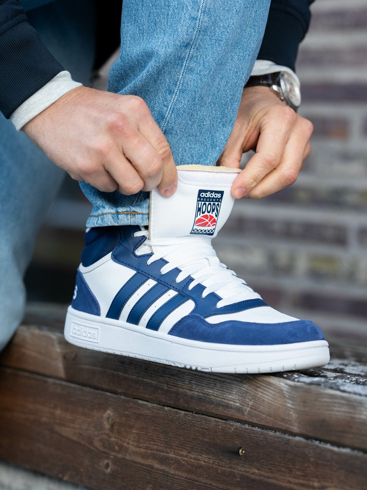 adidas Hoops 3.0 Mid Blå