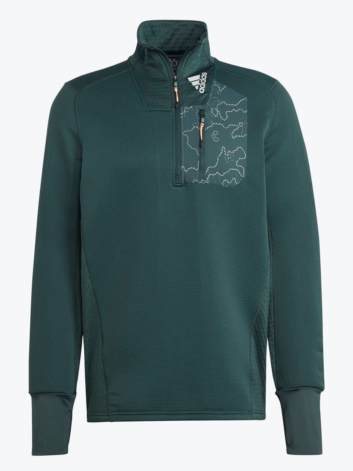 adidas X-City 1/4 Zip Shadow Green / Semi Impact Orange