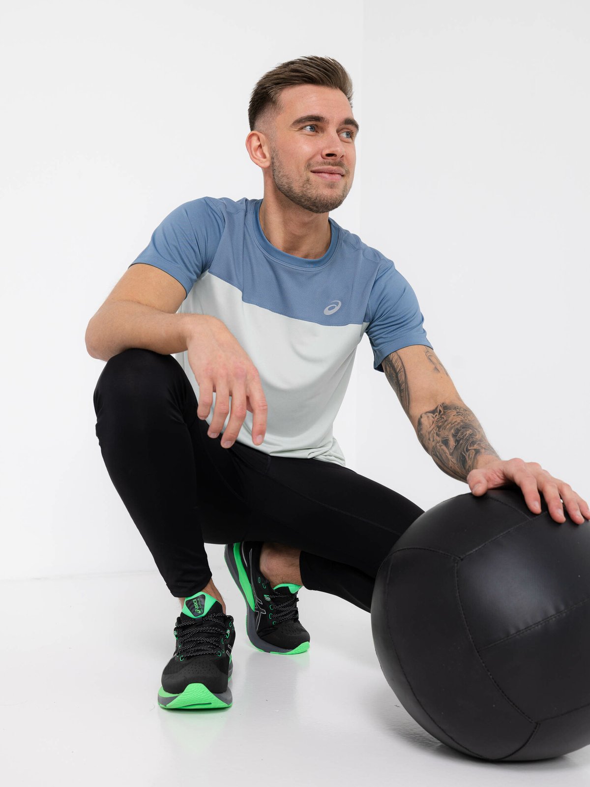 ASICS Race Short Sleeved Top Steel Blue/Light Sage