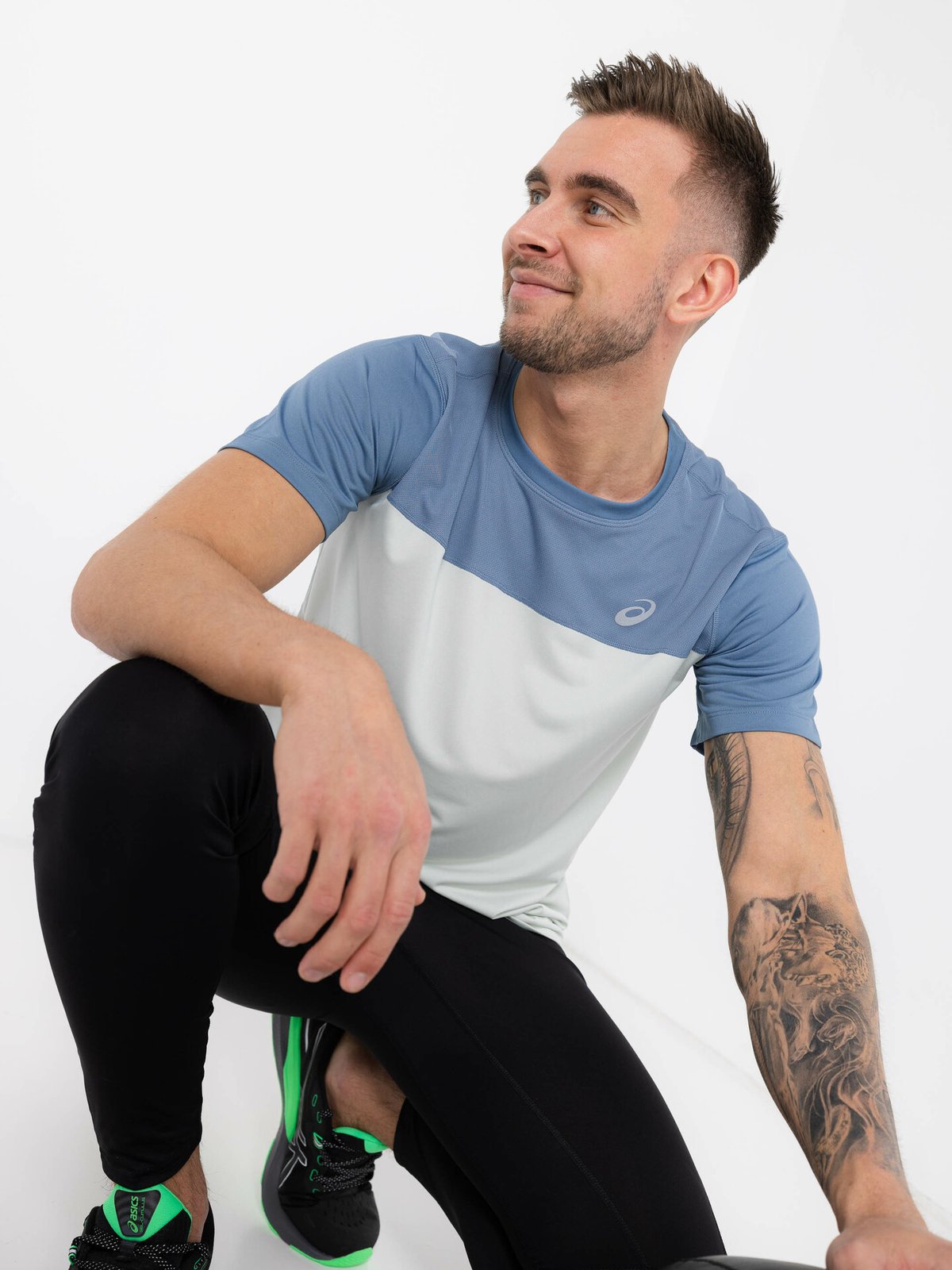 ASICS Race Short Sleeved Top Steel Blue/Light Sage