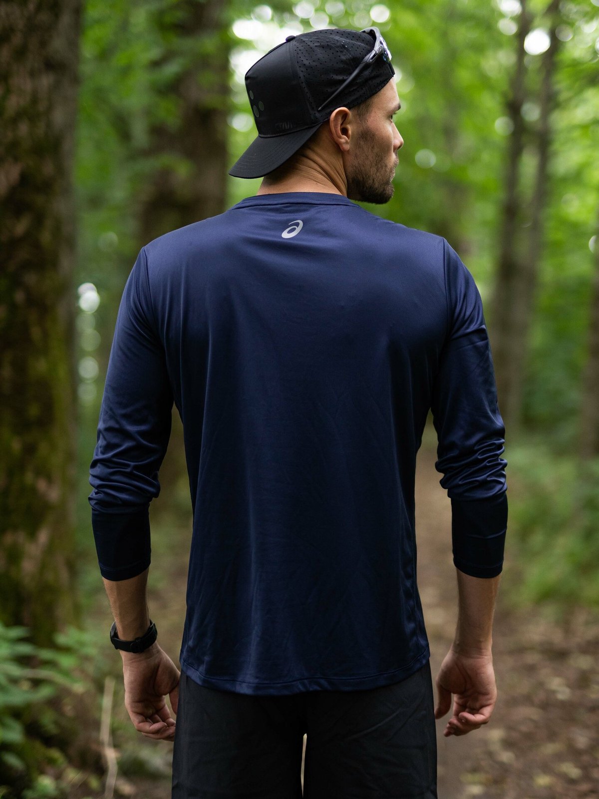 ASICS Fujitrail Logo Long Sleeve Top Midnight