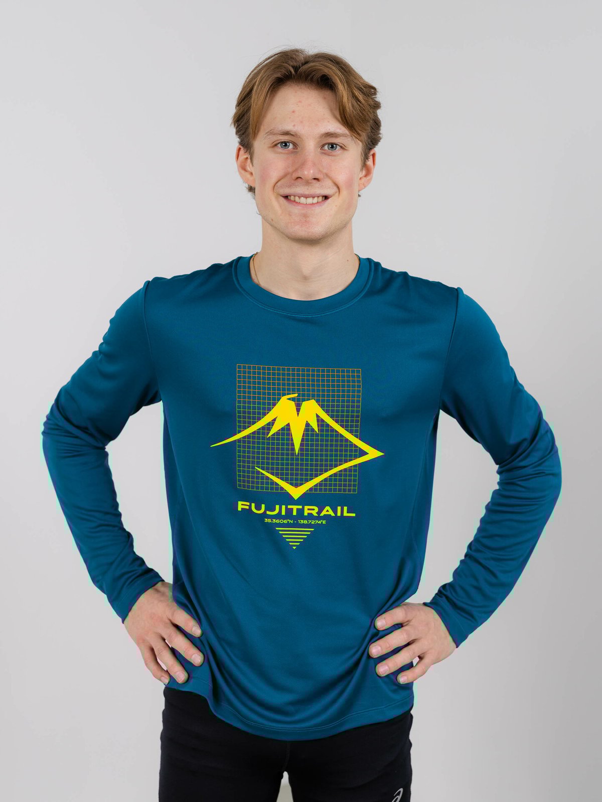 ASICS Fujitrail Logo Long Sleeve Top Ink Teal