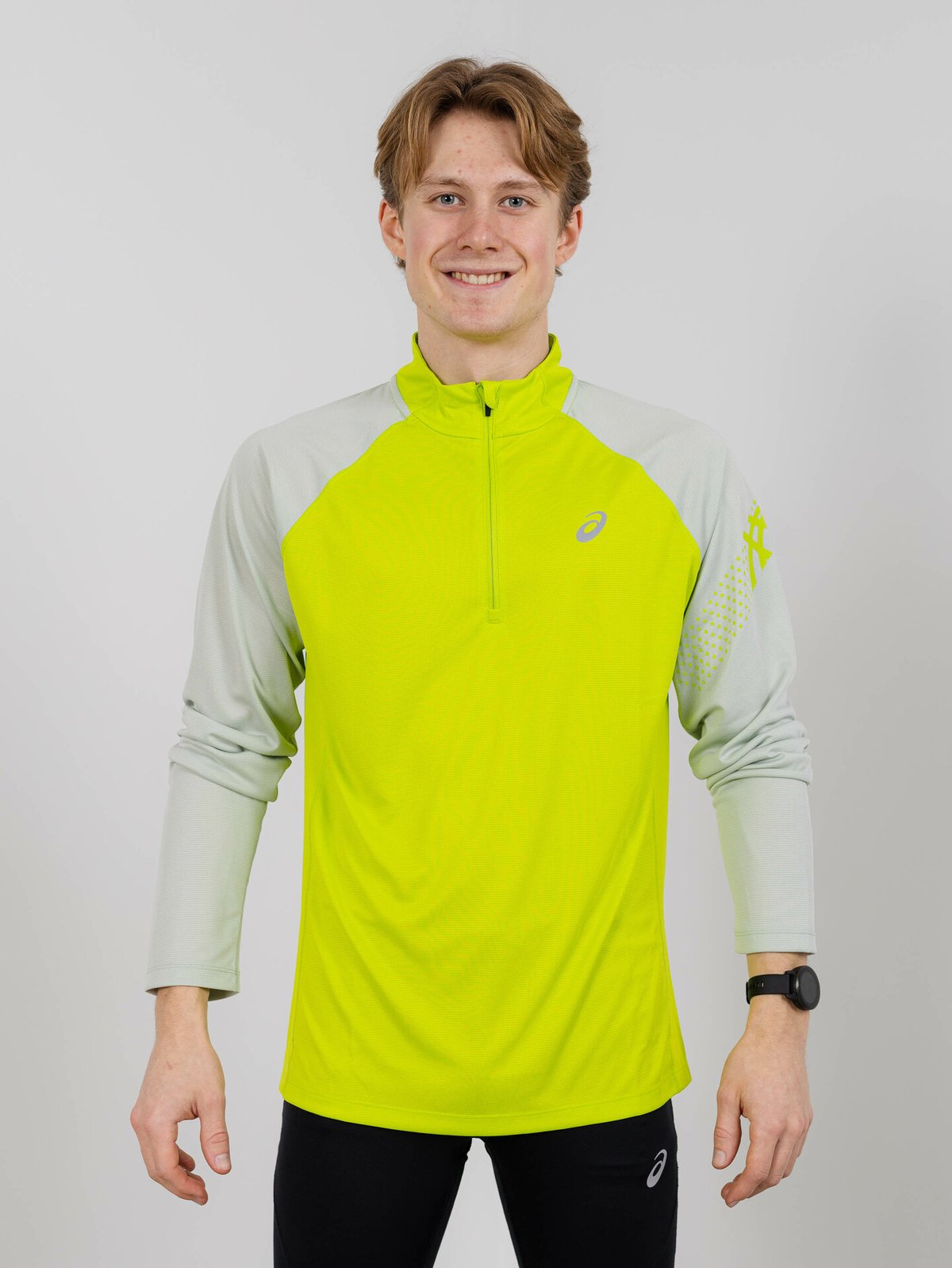 ASICS Icon Long Sleeve 1/2 Zip Lime Zest/Light Sage