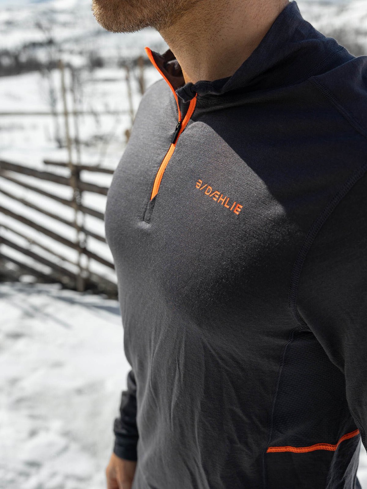 Dæhlie Performance Wool Half-Zip Obsidian