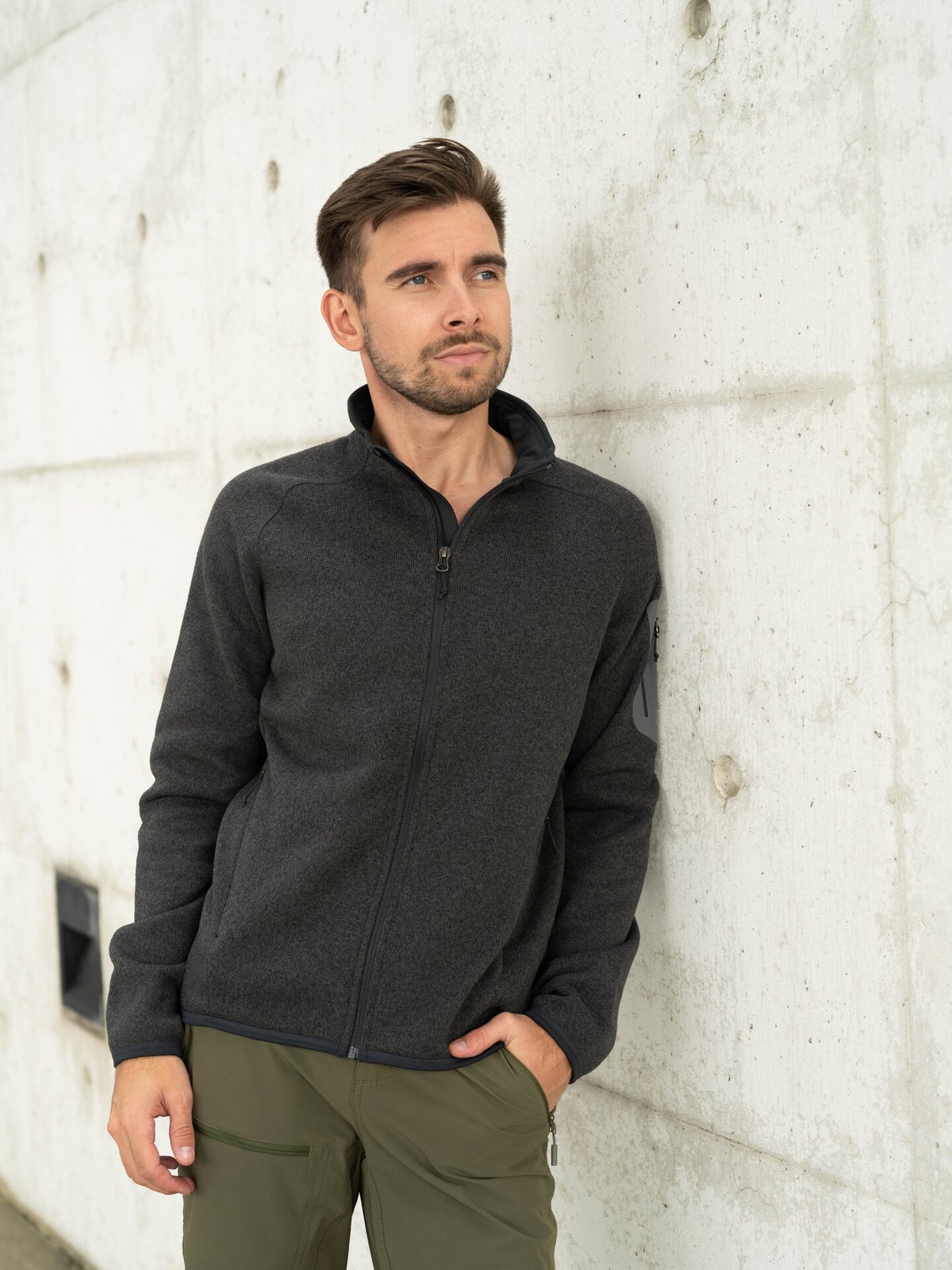 Bergans Kamphaug Knitted Jacket Dark Shadow Grey