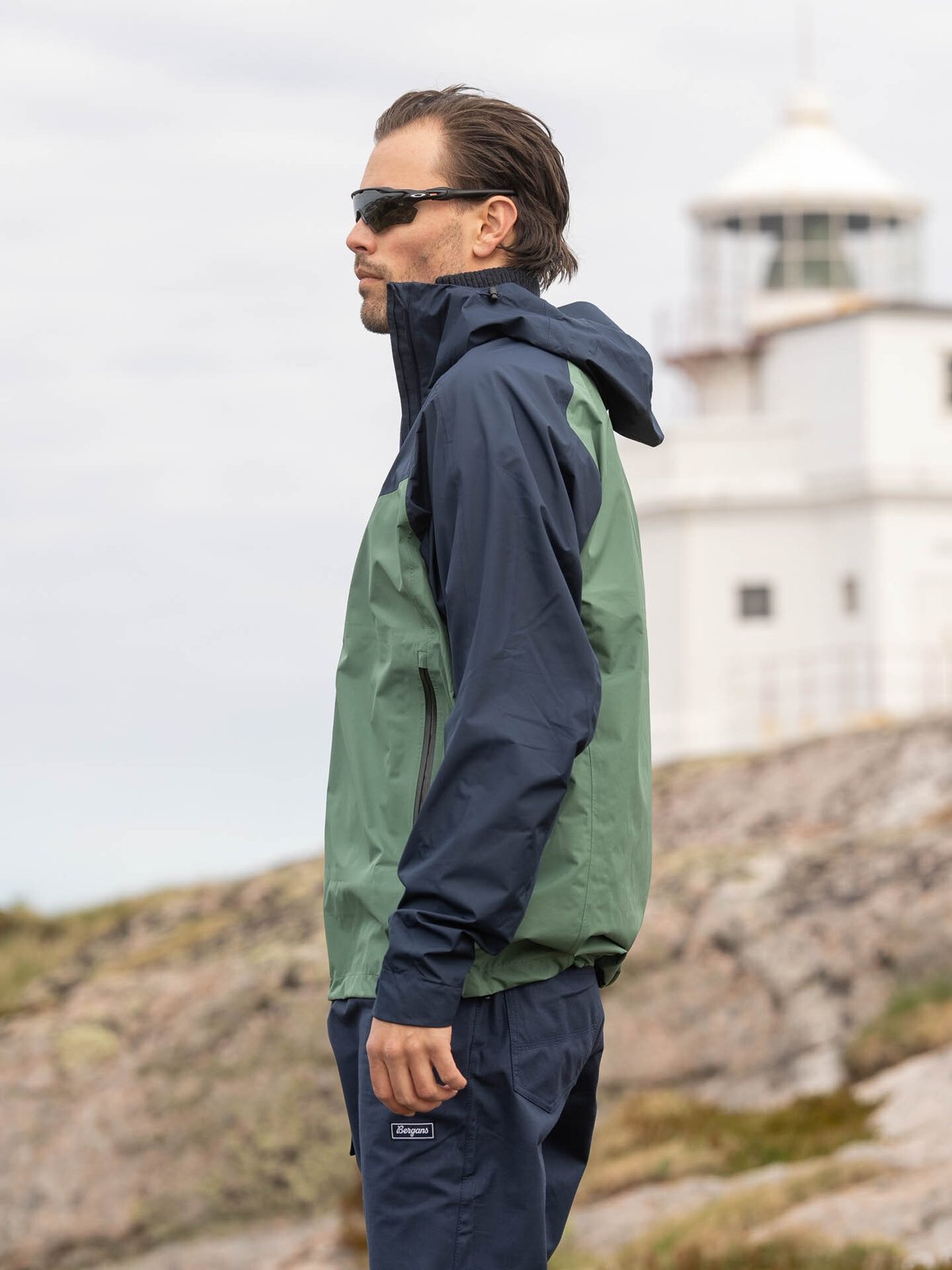 Bergans Skar Light 3-lags Shell Jacket Men Dark Jade Green / Navy Blue