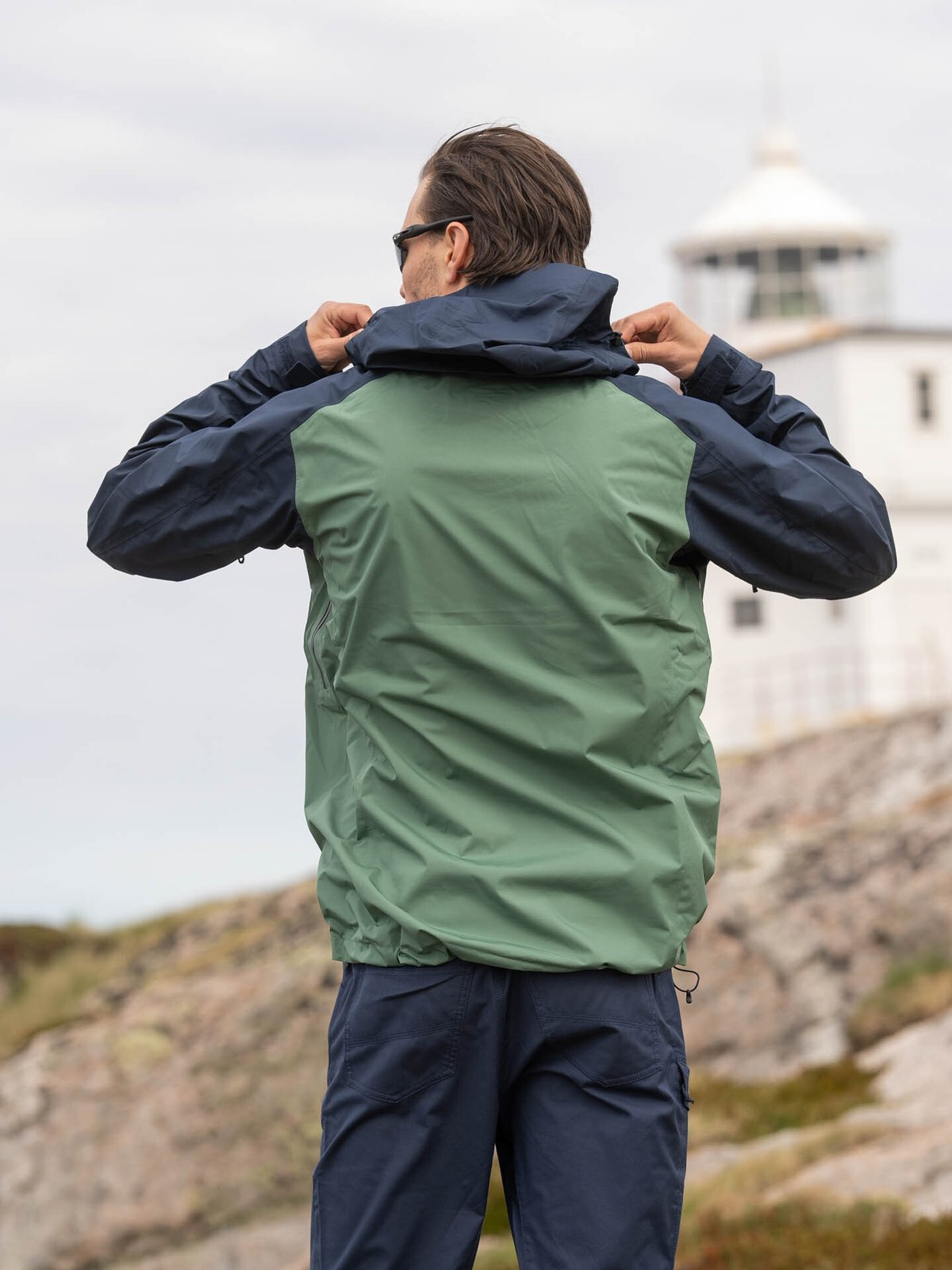 Bergans Skar Light 3-lags Shell Jacket Men Dark Jade Green / Navy Blue