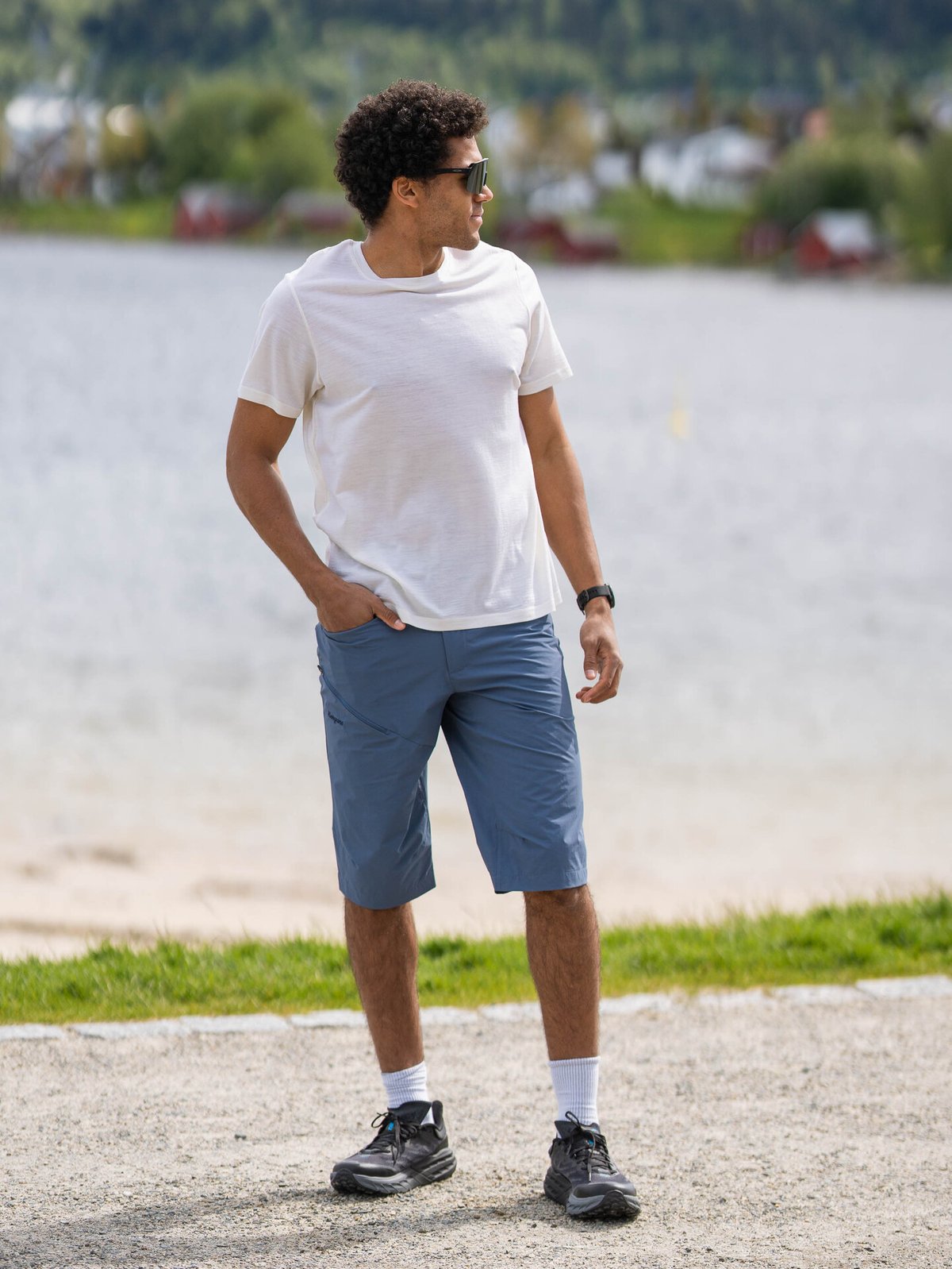 Bergans Vandre Light Softshell Long Shorts Men Granite Blue