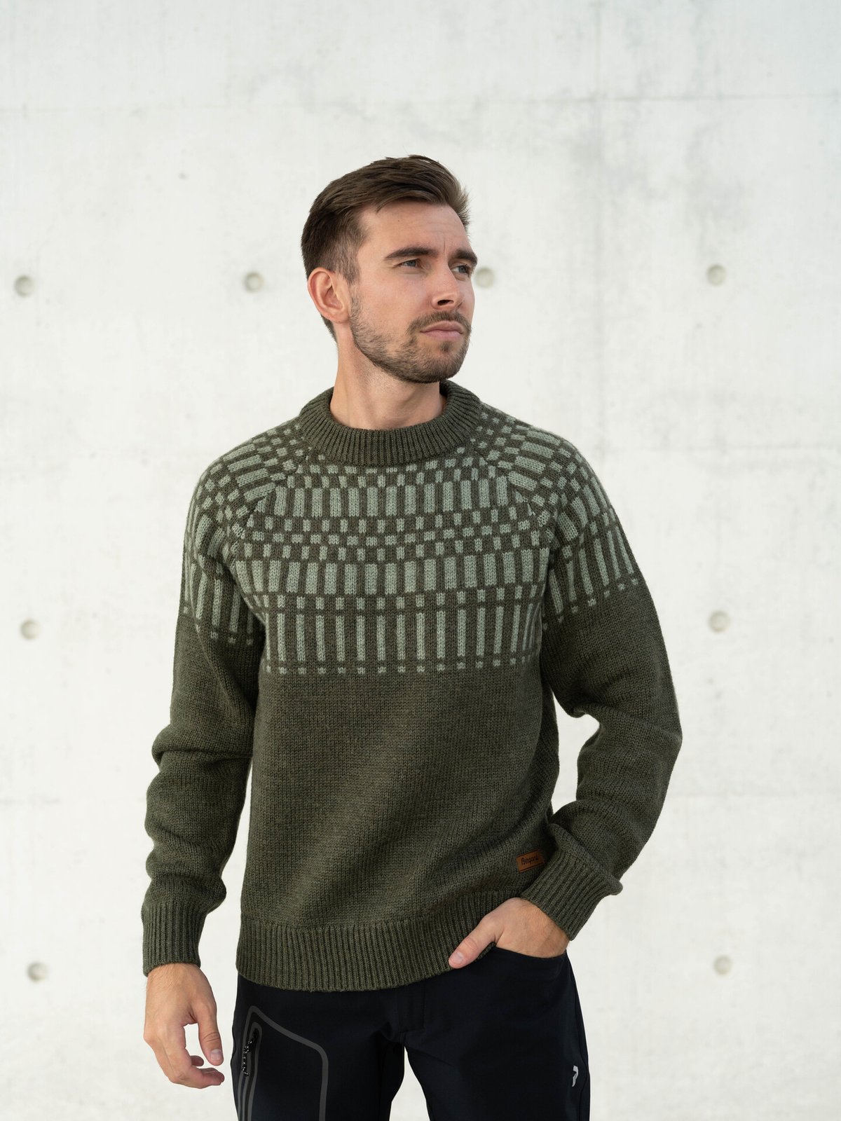 Bergans Nordmarka Merino Jumper Men Dark Green Mud