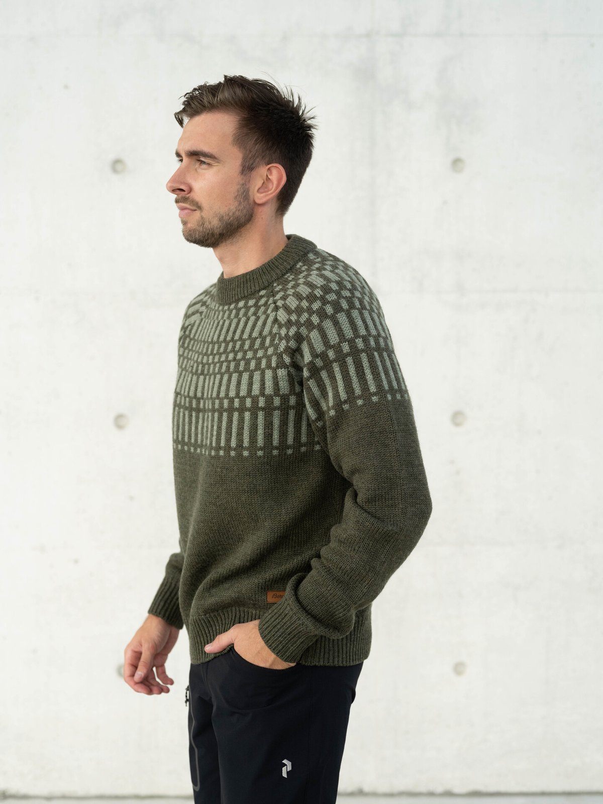 Bergans Nordmarka Merino Jumper Men Dark Green Mud