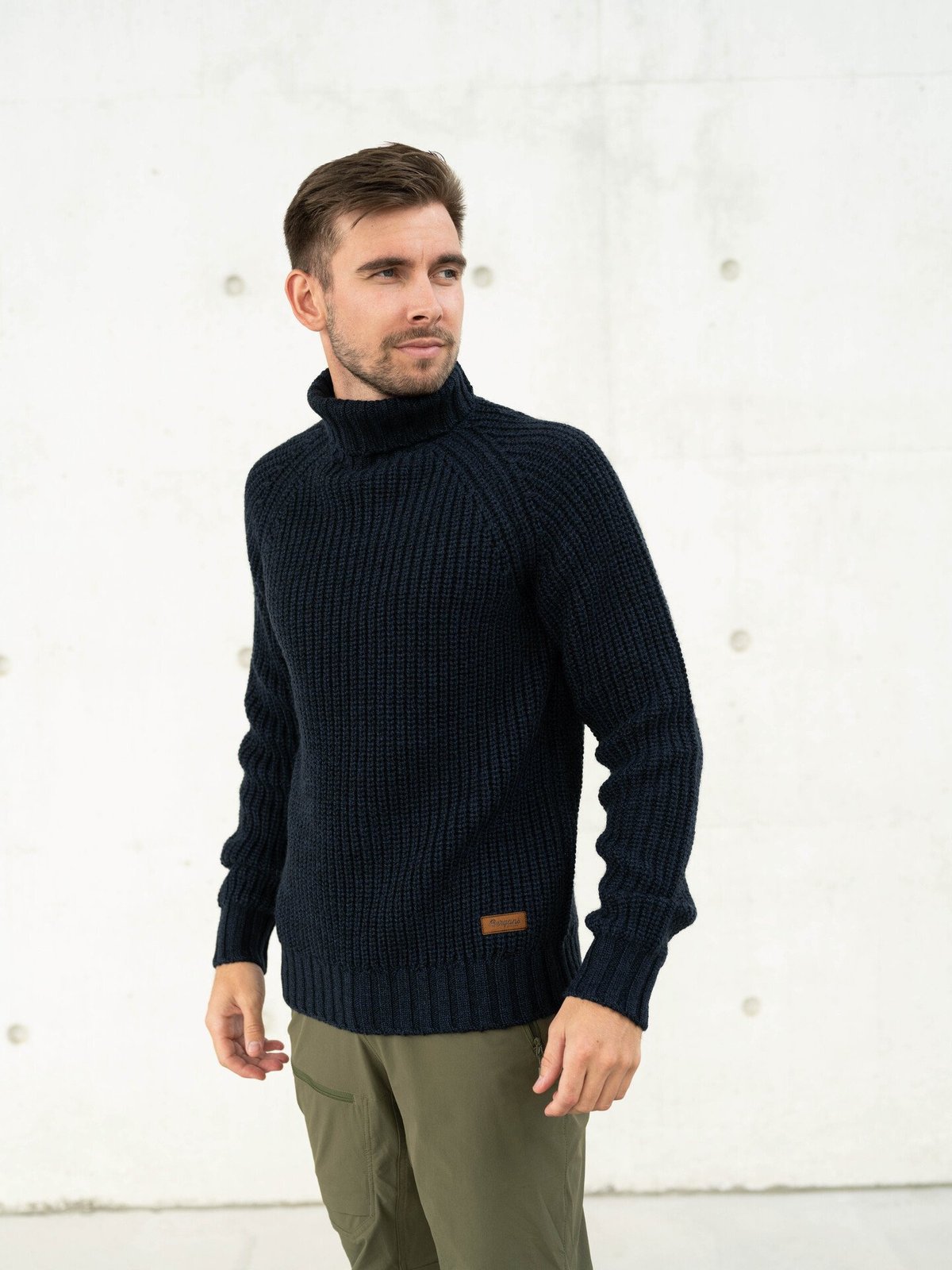 Bergans Nordmarka Merino High Neck Jumper Men Navy Blue