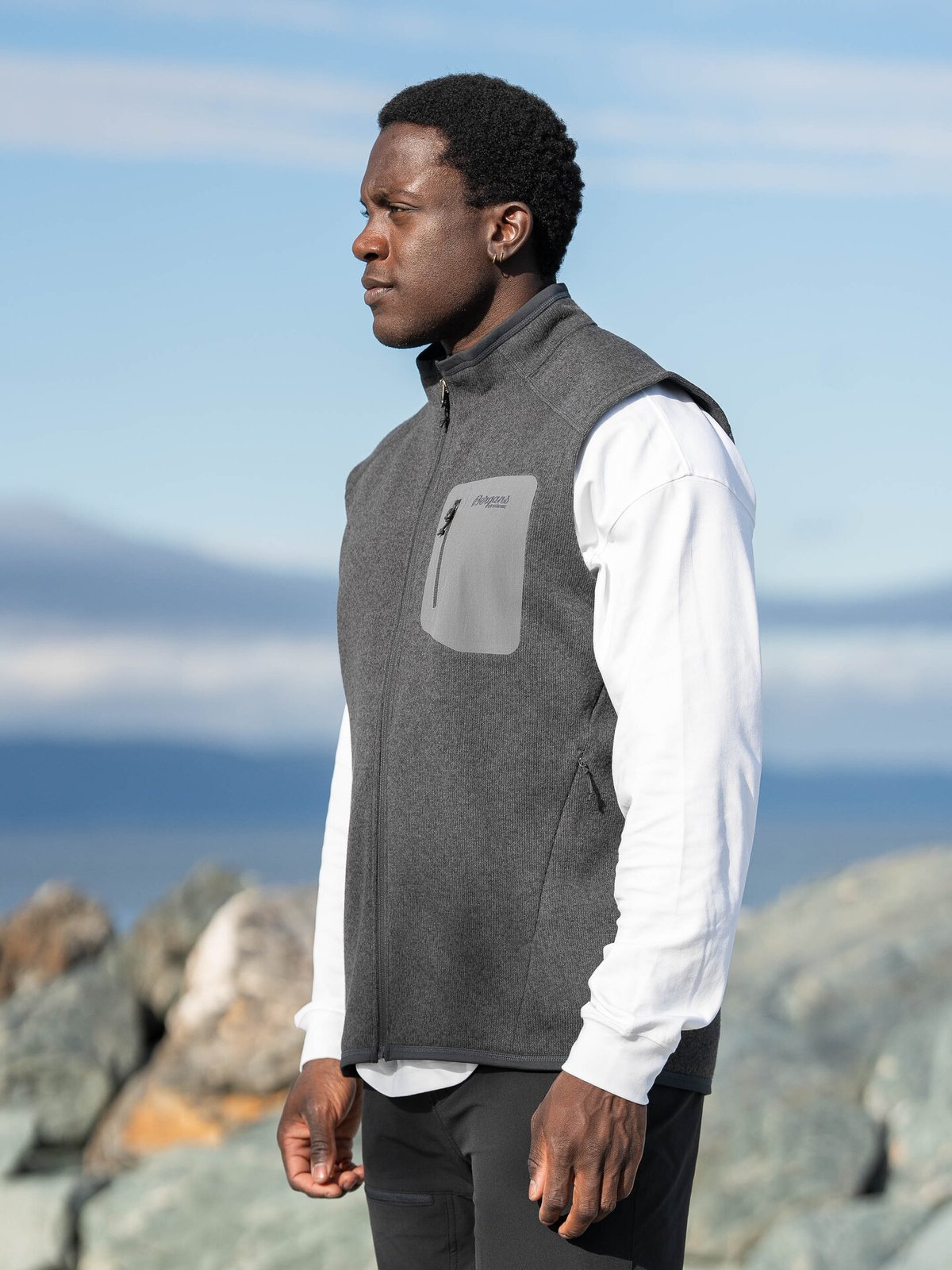 Bergans Kamphaug Knitted Vest Men Dark Shadow Grey