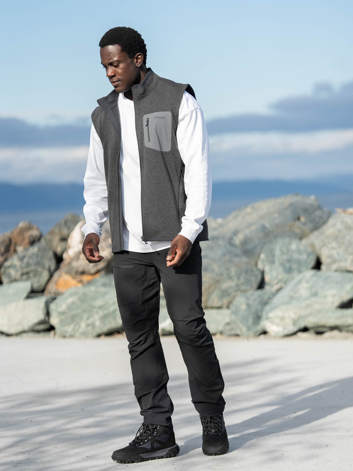 Bergans Kamphaug Knitted Vest Men Dark Shadow Grey