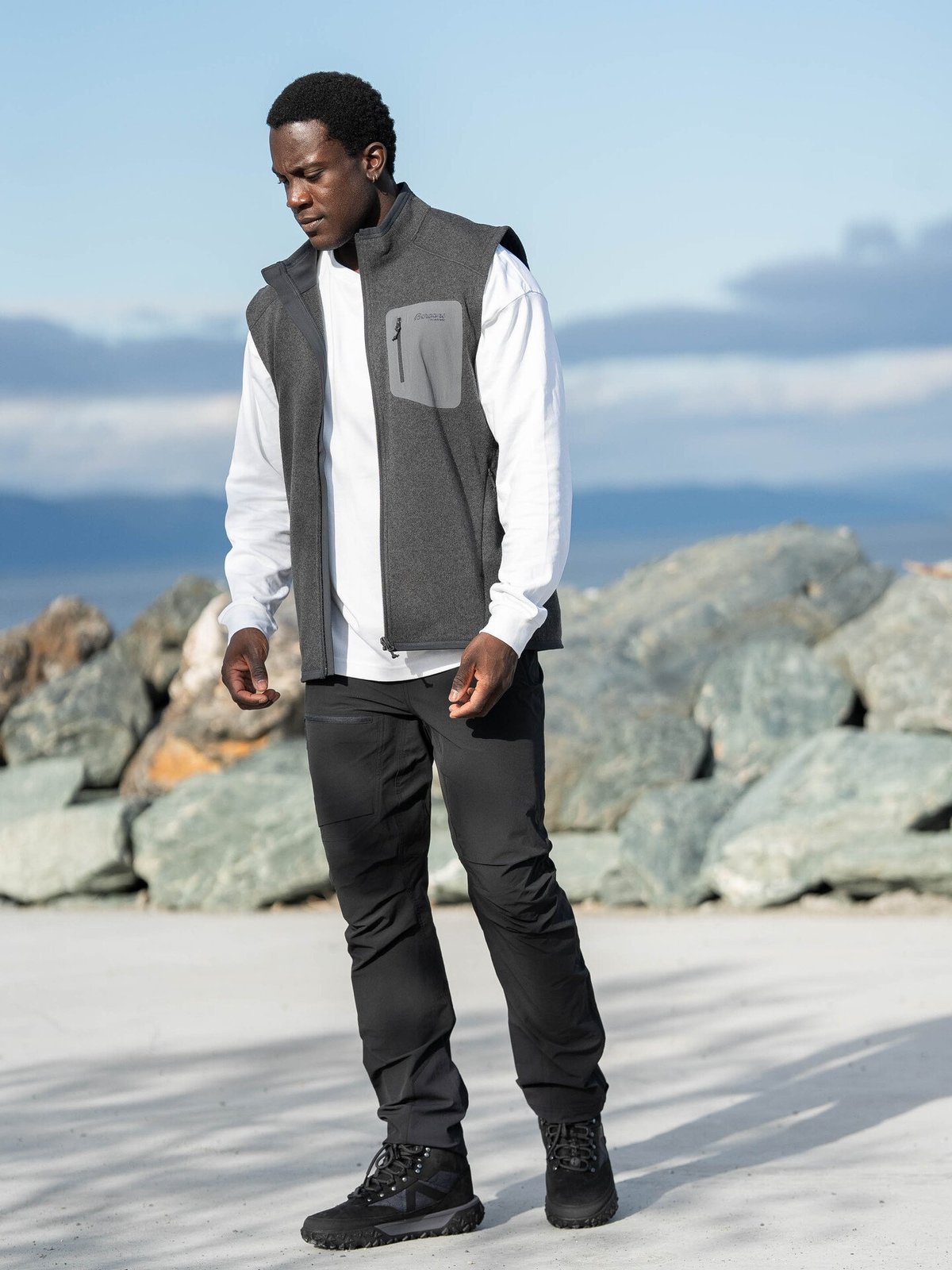 Bergans Kamphaug Knitted Vest Men Dark Shadow Grey