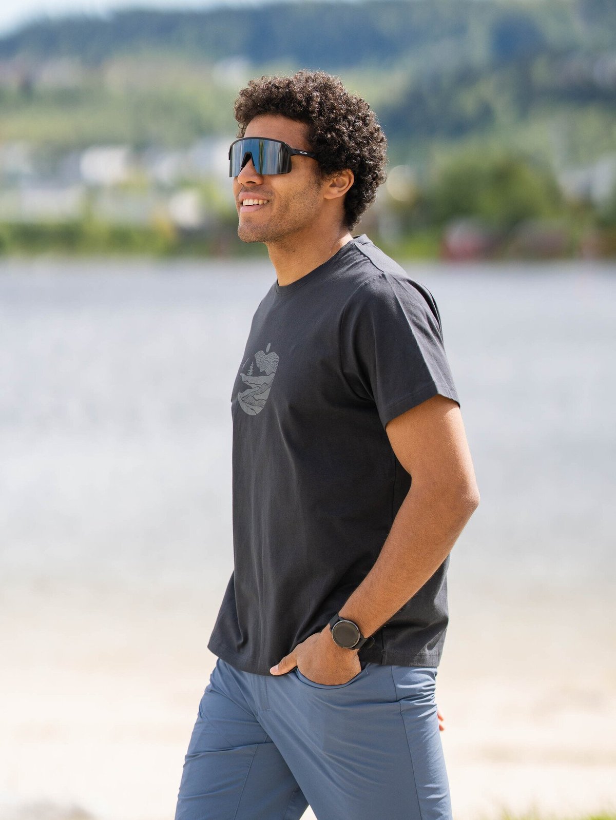 Bergans Nordmarka Organic Cotton Print Tee Men Dark Shadow Grey