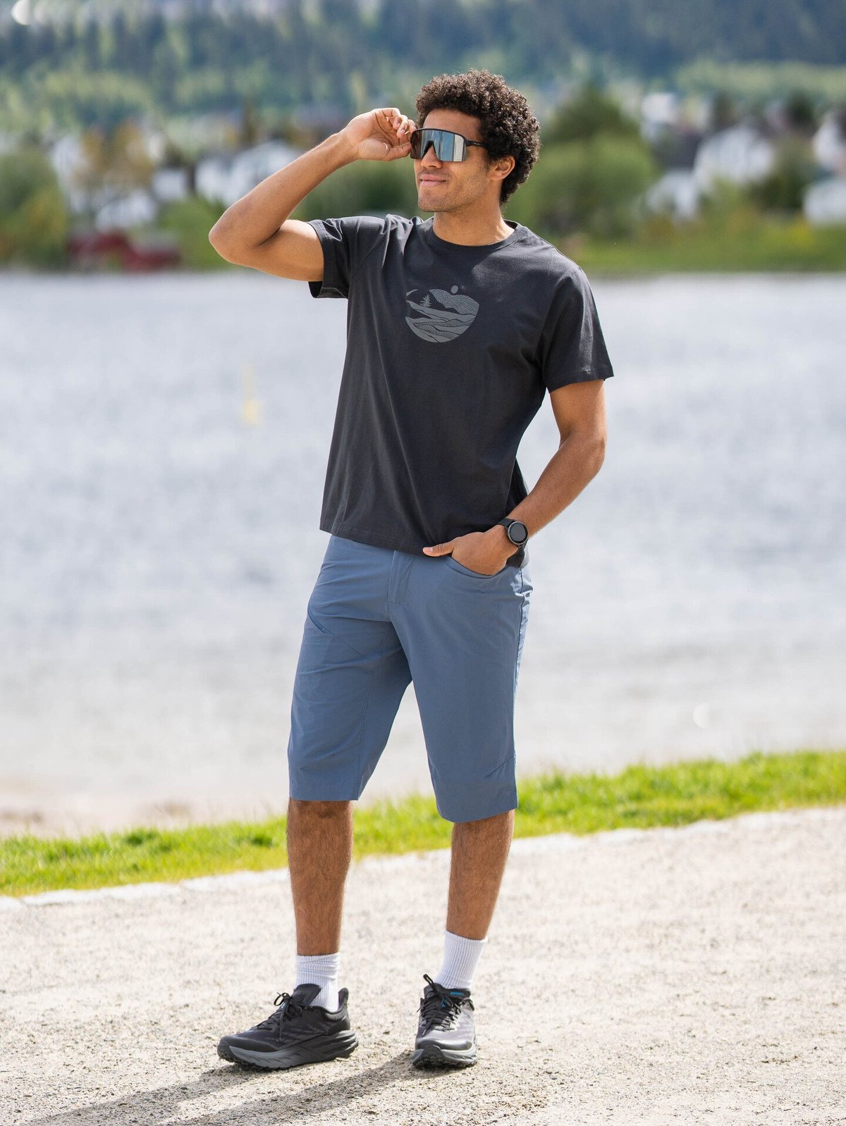 Bergans Nordmarka Organic Cotton Print Tee Men Dark Shadow Grey