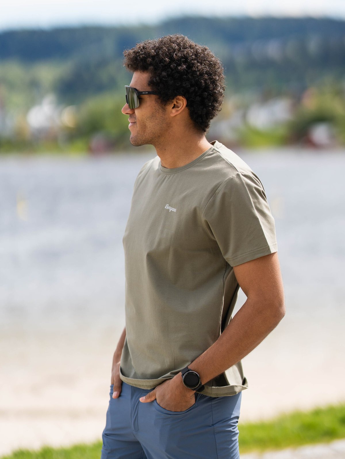 Bergans Nordmarka Organic Cotton Print Tee Men Green Mud