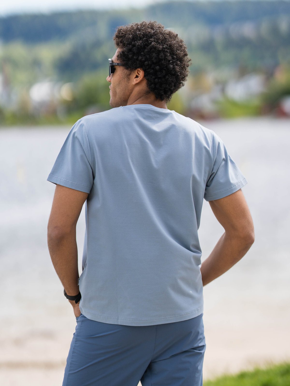 Bergans Nordmarka Organic Cotton Print Tee Men Husky Blue