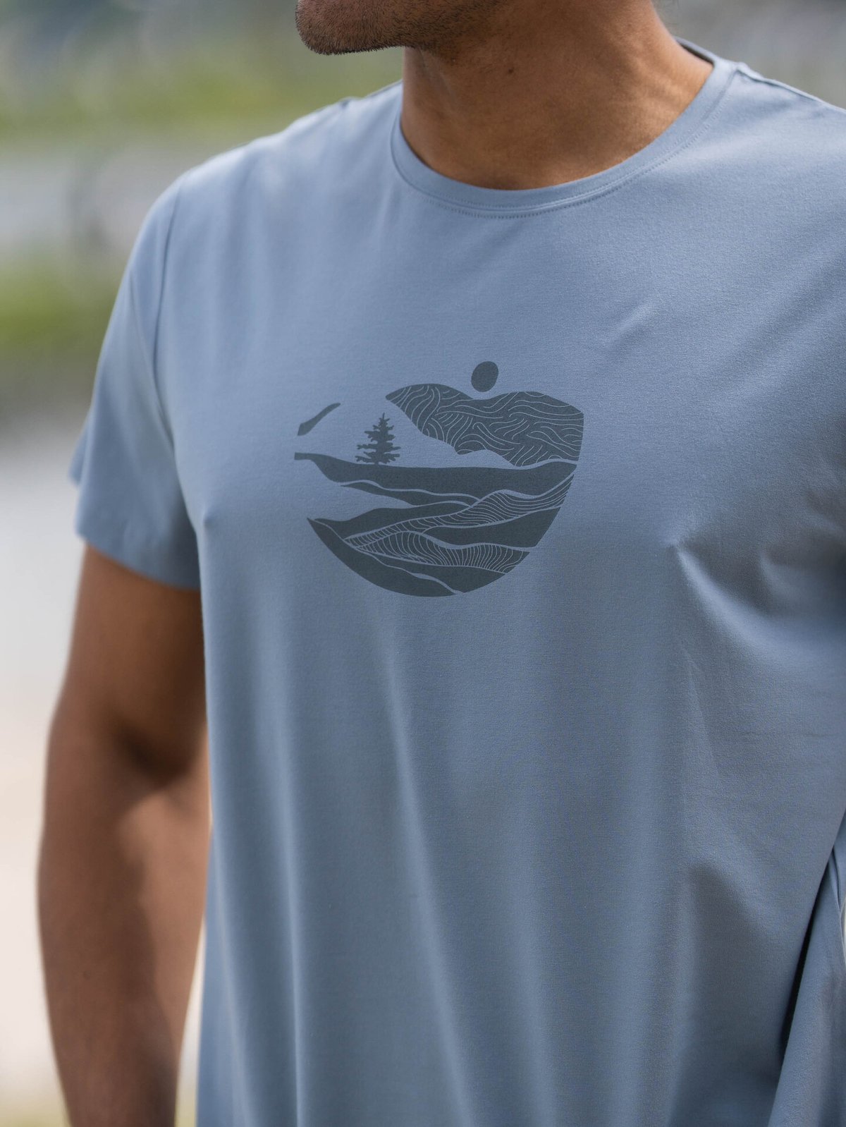 Bergans Nordmarka Organic Cotton Print Tee Men Husky Blue