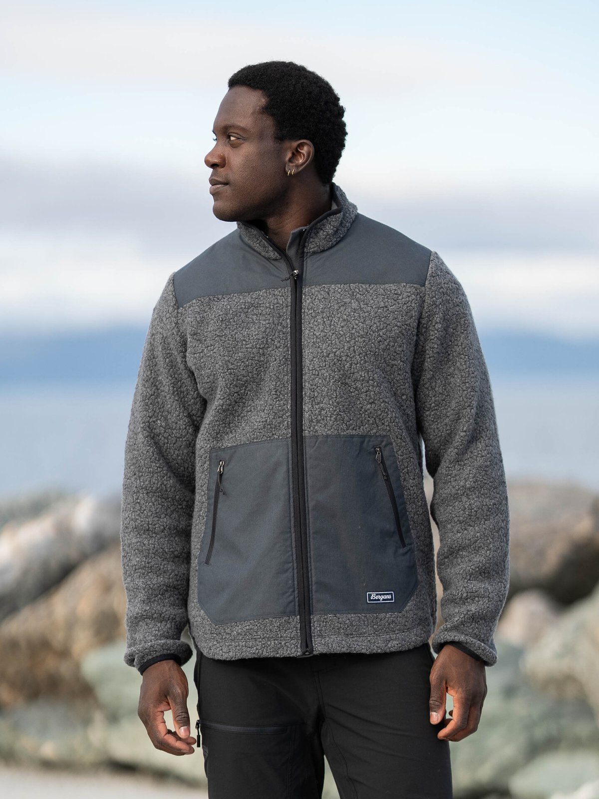 Bergans Nordmarka ReWool Pile Midlayer Jacket Solid Dark Grey