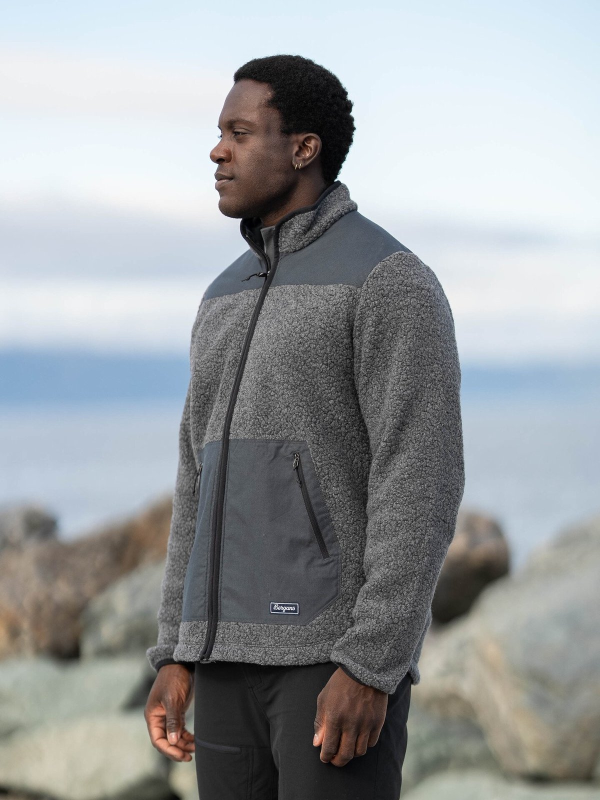 Bergans Nordmarka ReWool Pile Midlayer Jacket Solid Dark Grey