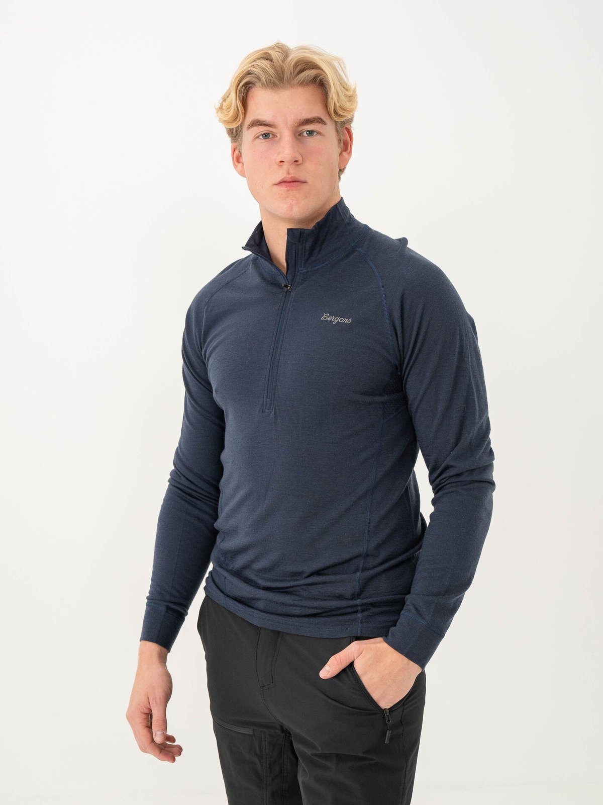 Bergans Inner:Pure Merino Half Zip Men Navy Blue