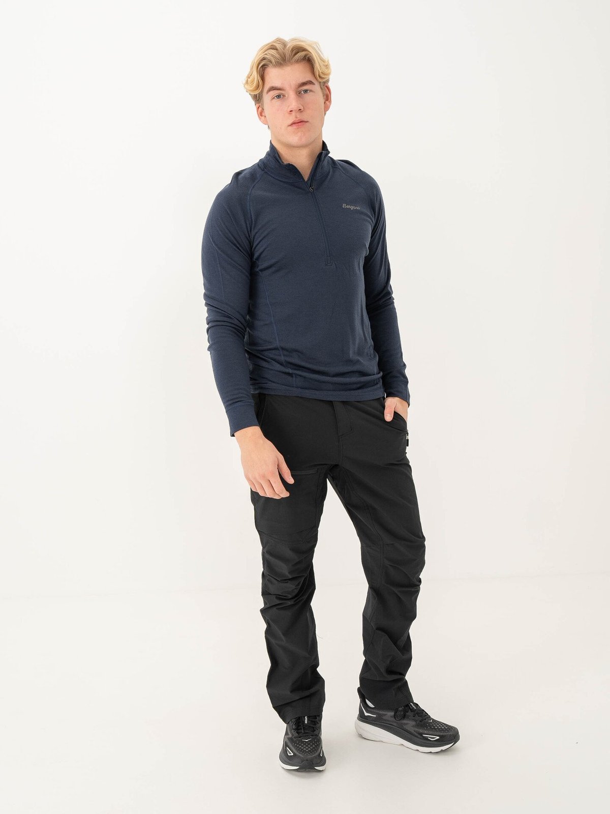 Bergans Inner:Pure Merino Half Zip Men Navy Blue