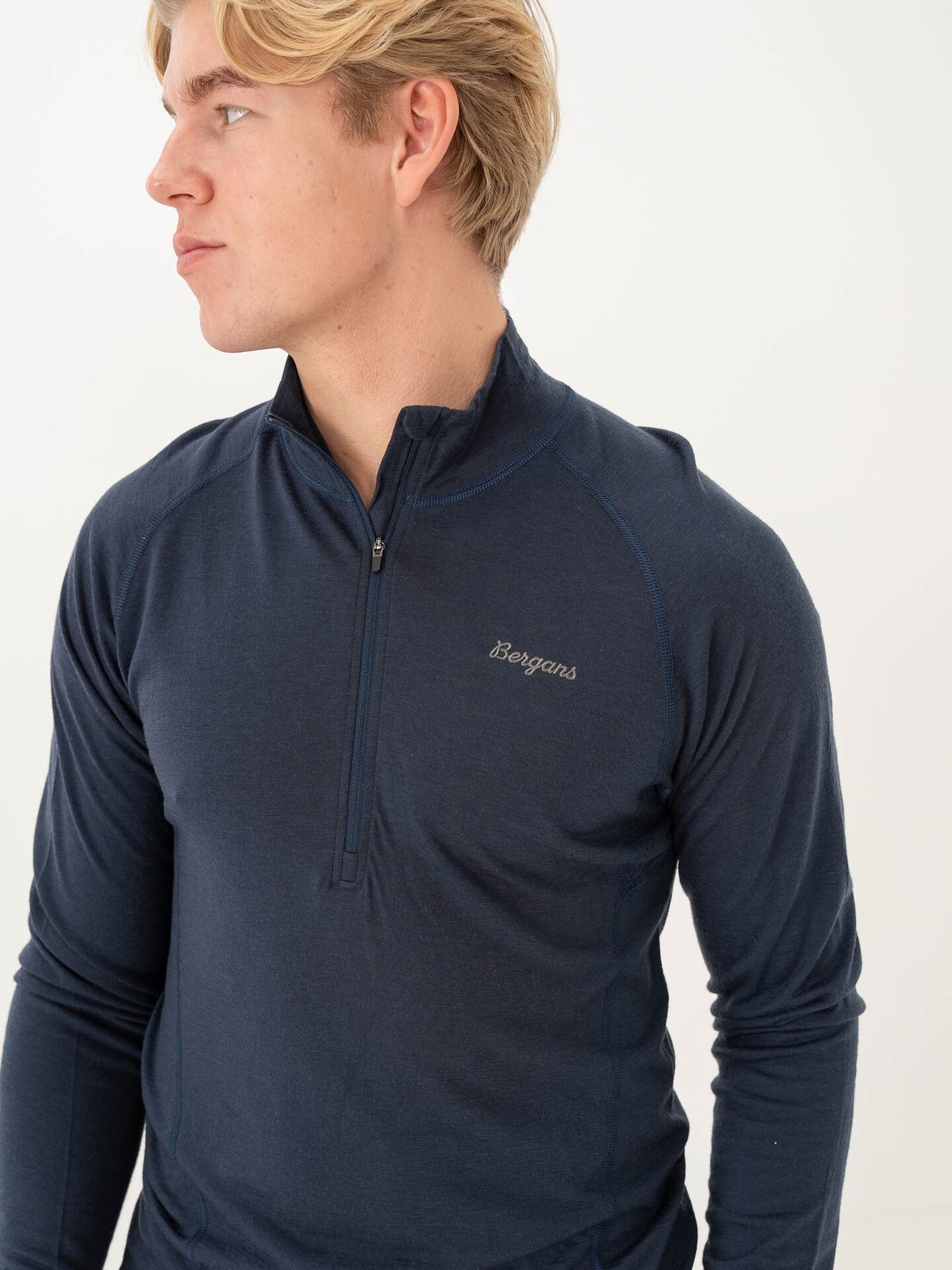Bergans Inner:Pure Merino Half Zip Men Navy Blue