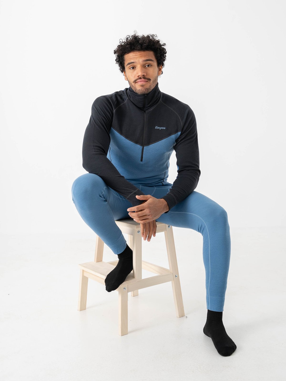 Bergans Inner:Dual Merino Half Zip Men Elemental Blue